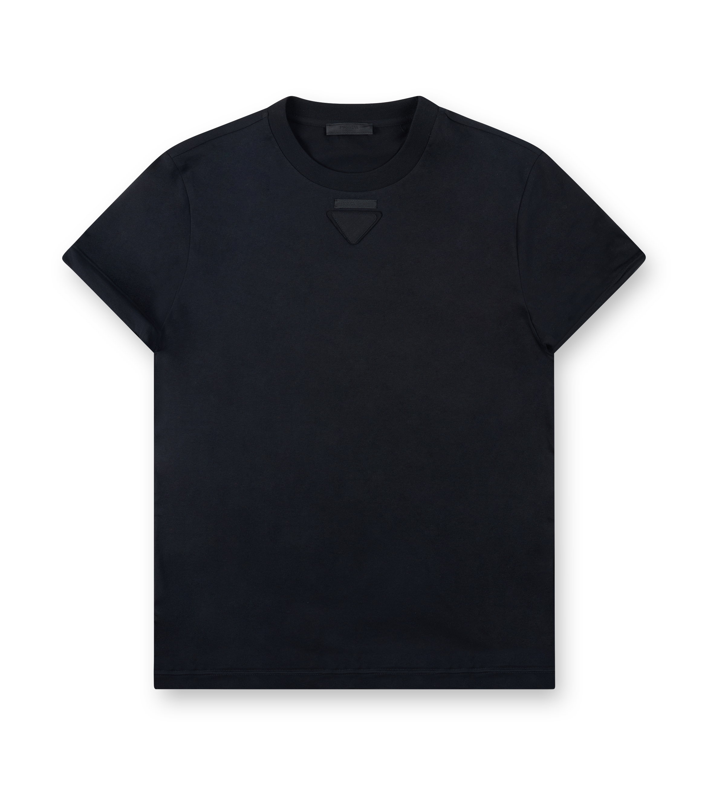 Prada Triangle-Appliqué T-Shirt in Black