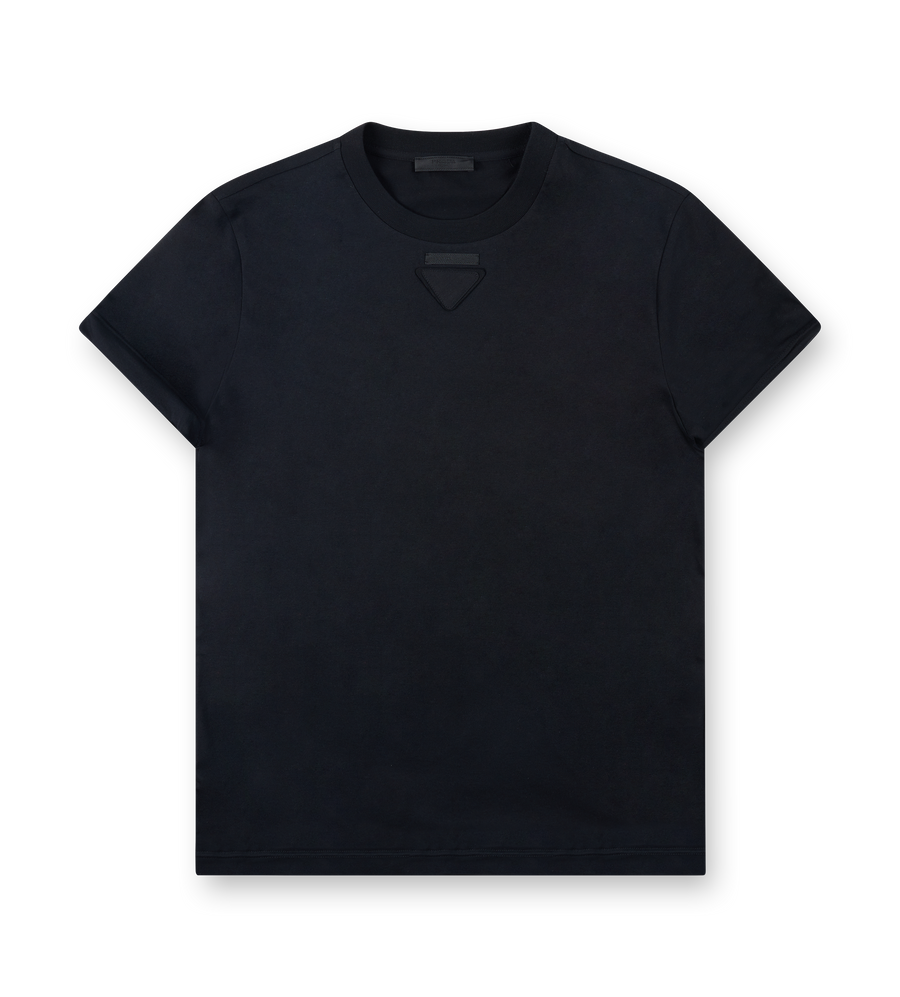 Prada Triangle-Appliqué T-Shirt in Black