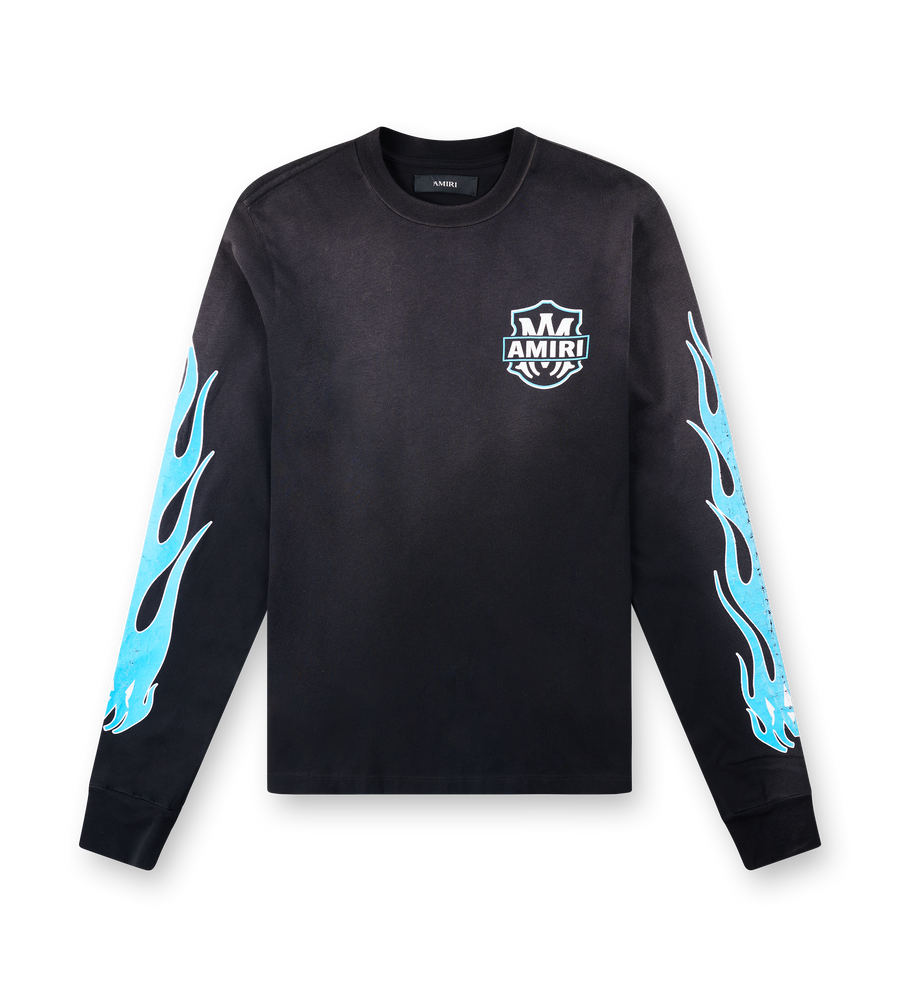 Amiri PS26 AMTOJR1038-001 AMIRI EAGLE FLAMES LS TEE Zwart