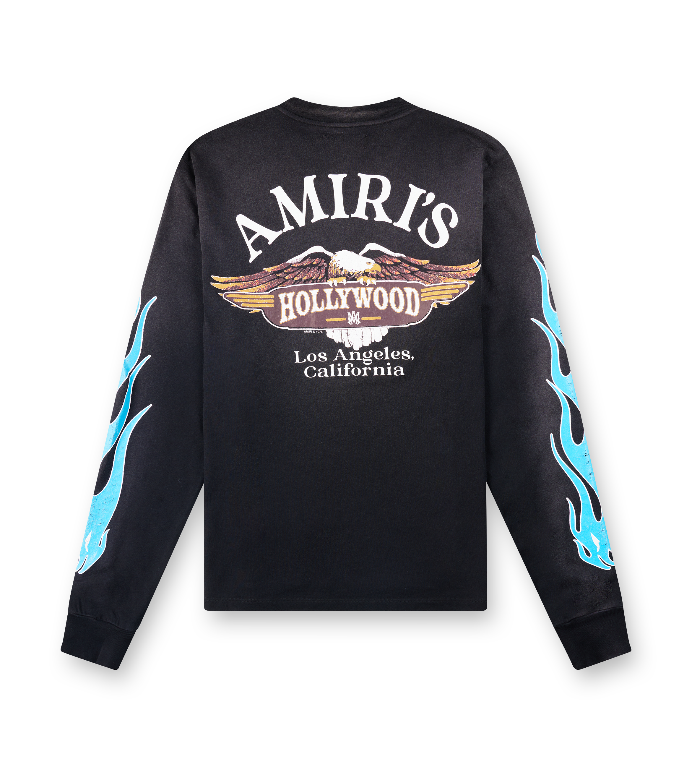 Amiri PS26 AMTOJR1038-001 AMIRI EAGLE FLAMES LS TEE Zwart