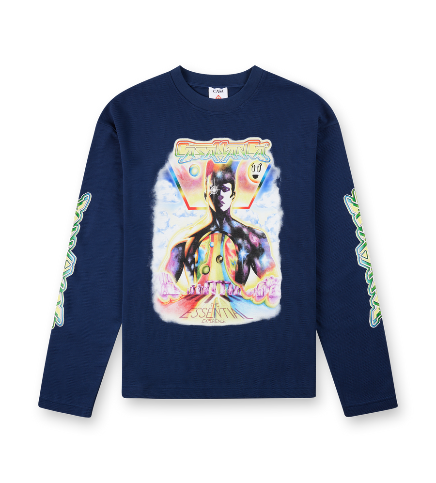 Casablanca Cotton Sweatshirt with Logo in Blue