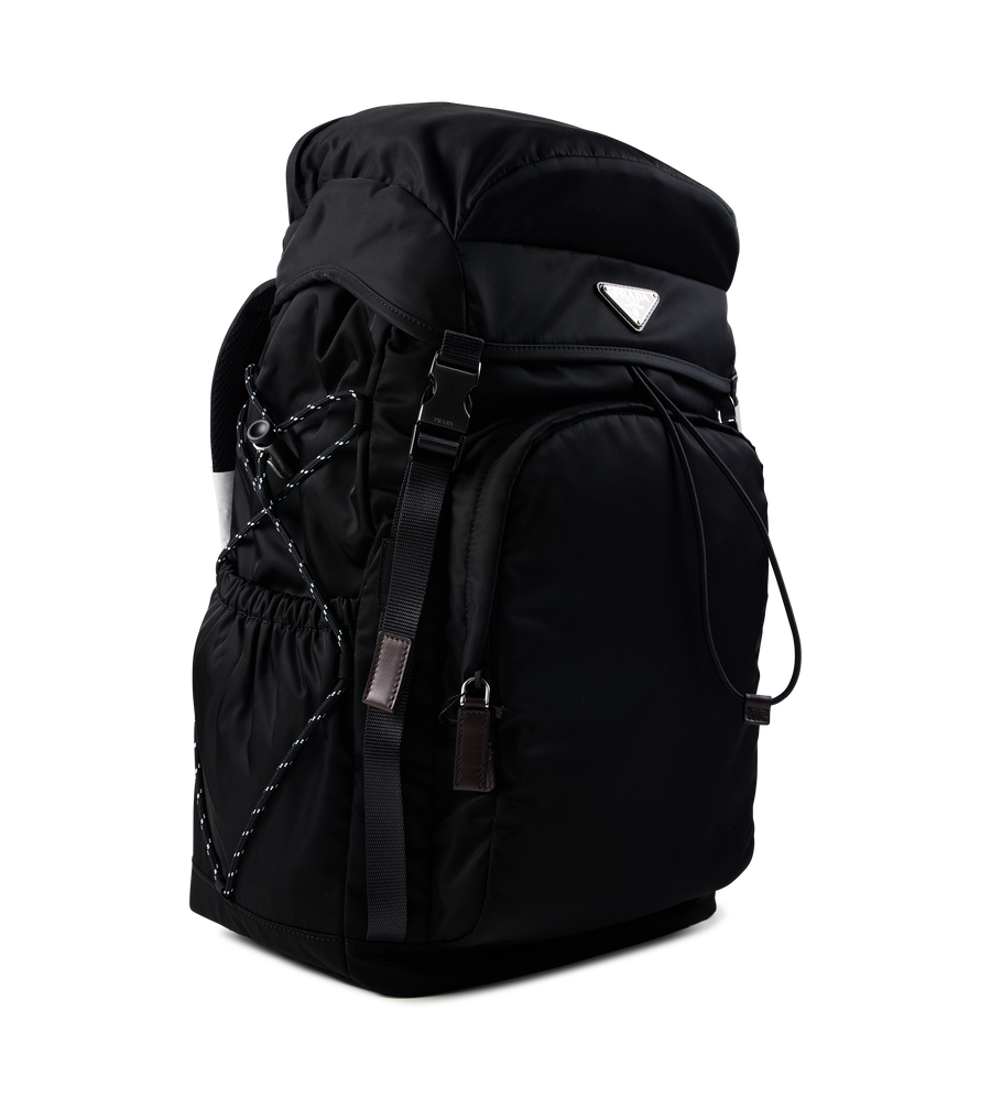 Prada Speedrock Re-Nylon and Leather Backpack - Black
