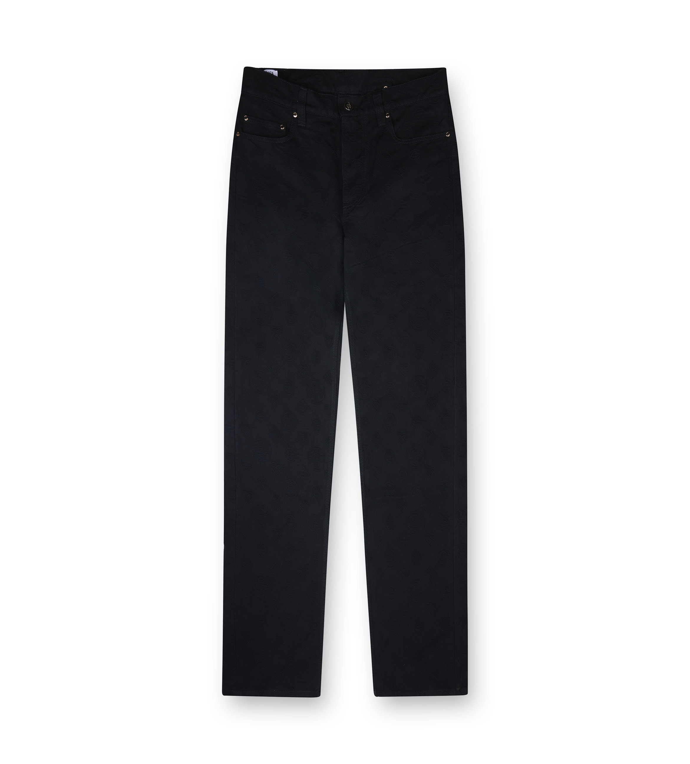 Casablanca Denim Monogram Straight Leg Jeans in Black