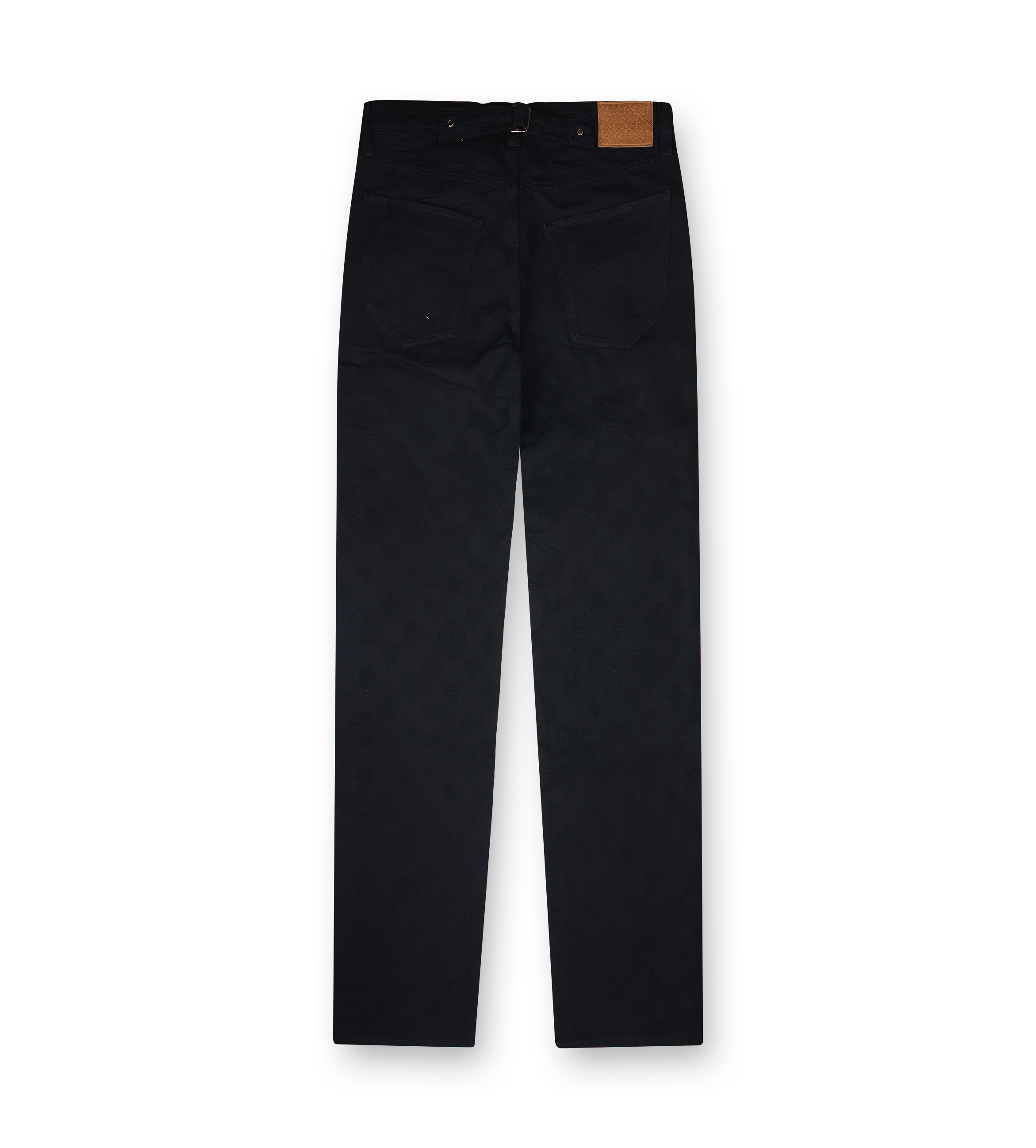 Casablanca Denim Monogram Straight Leg Jeans in Black