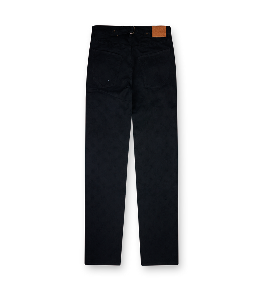 Casablanca Denim Monogram Straight Leg Jeans in Black