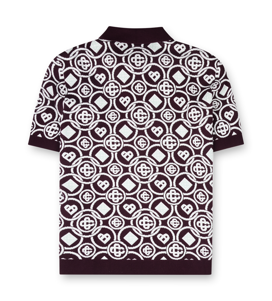 Aubergine and white patterned Casablanca polo shirt