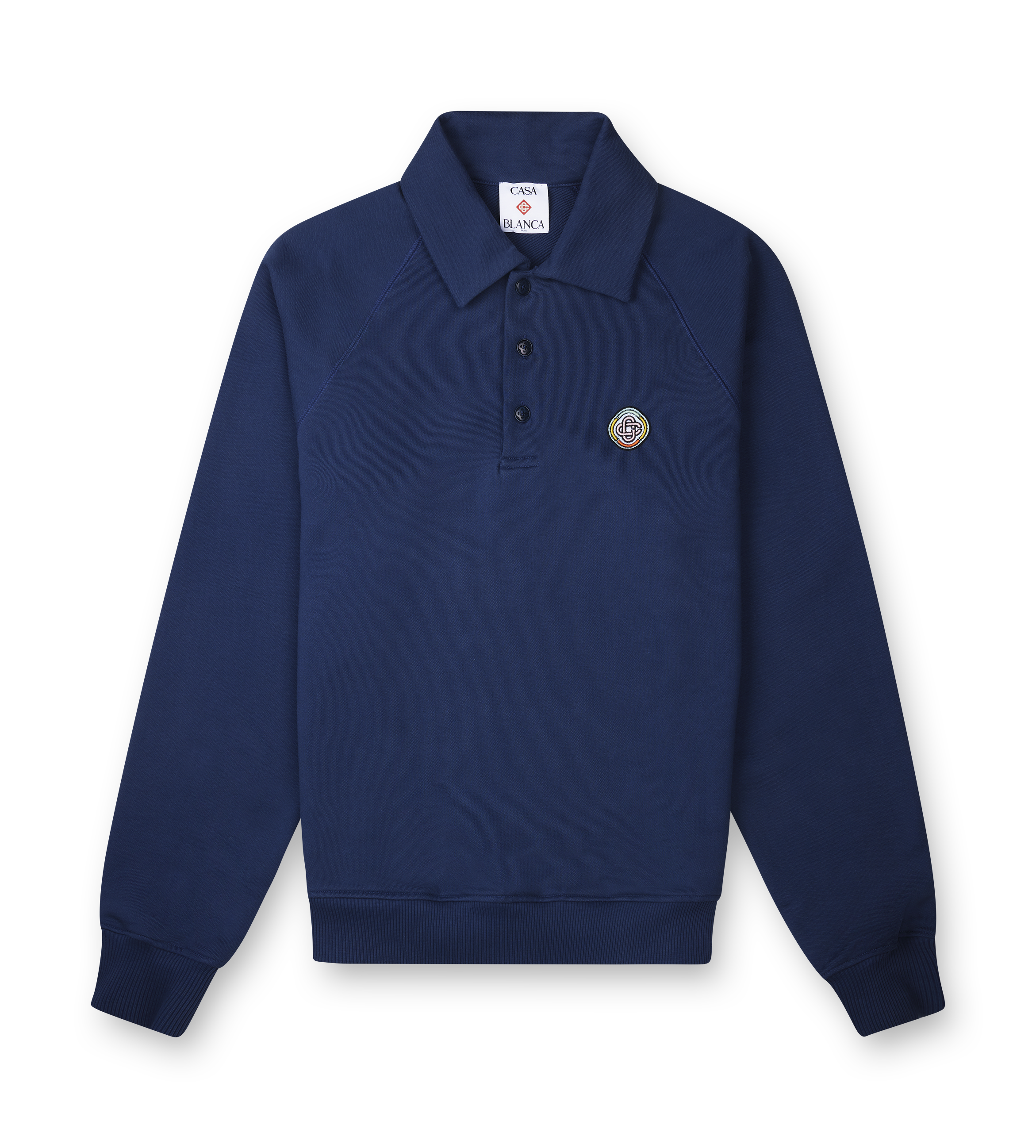 Casablanca Polo Collar Sweatshirt in Navy
