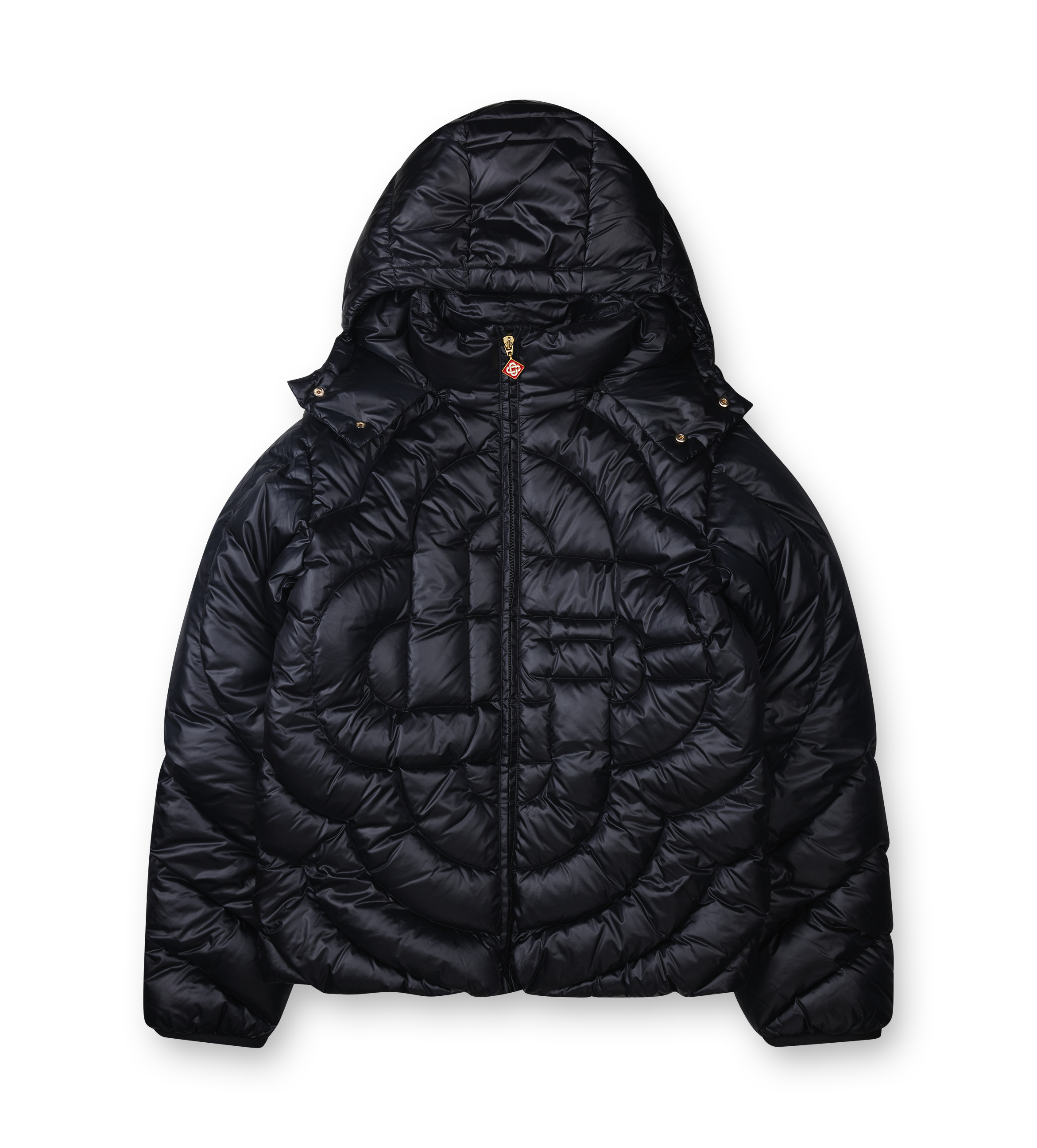 Casablanca Monogram Quilted Nylon Puffer Jacket in Black