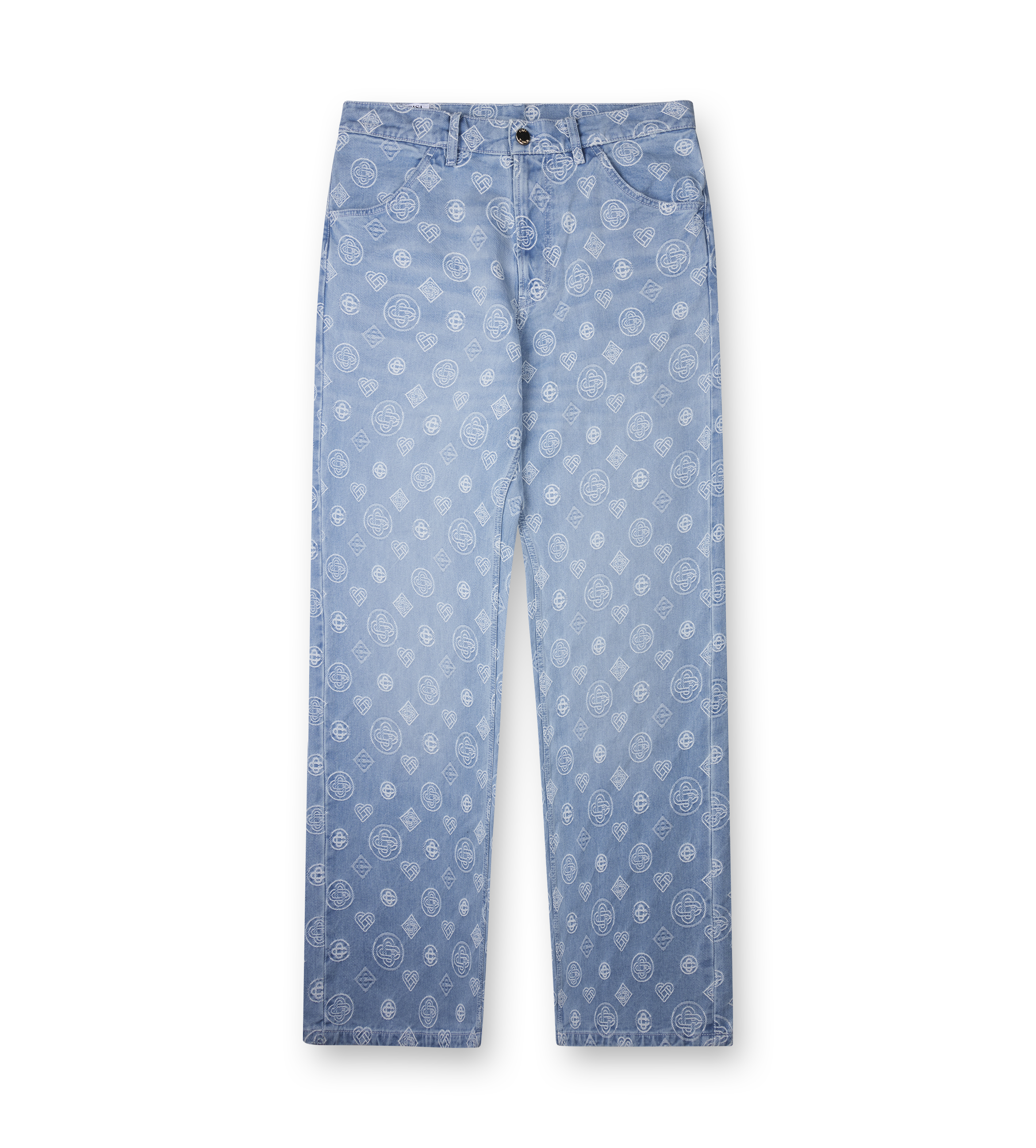 Casablanca Denim Monogram Relaxed Fit Jeans in Blue