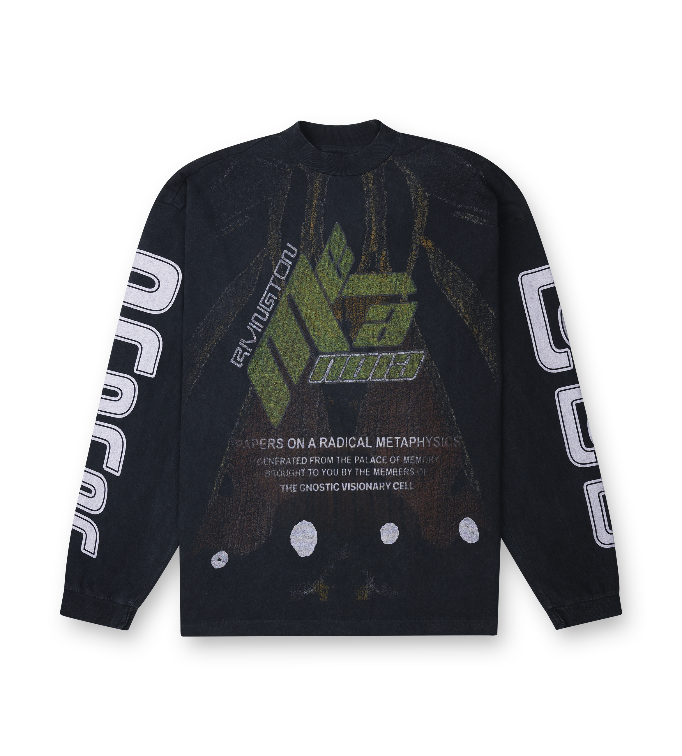123 Rivington Metamoth 2 Vintage Long Sleeve T-Shirt in Black