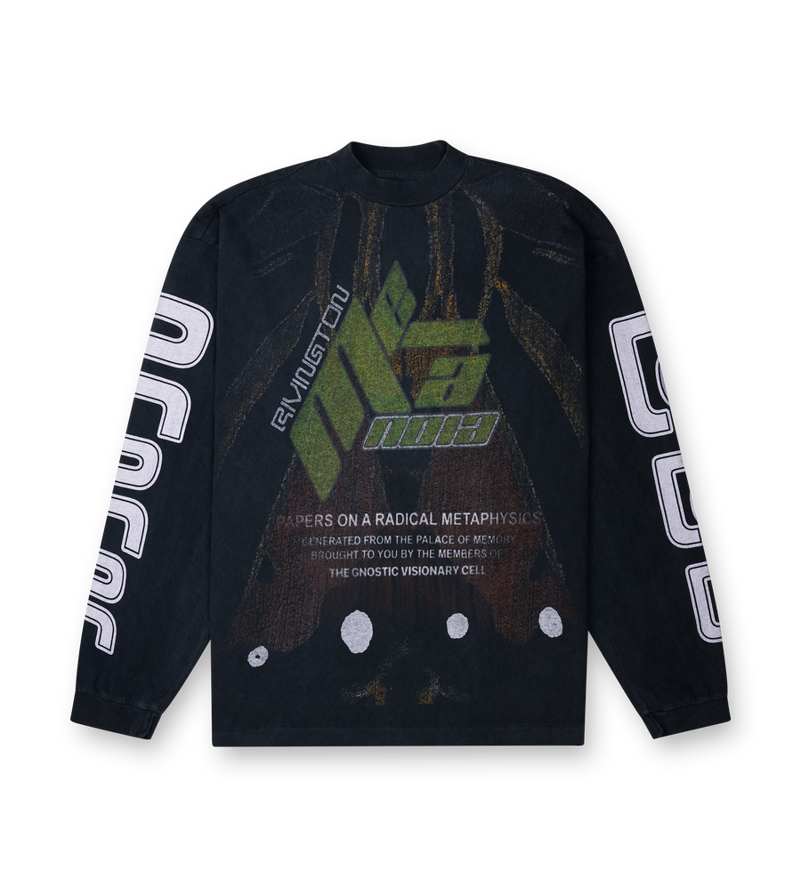 123 Rivington Metamoth 2 Vintage Long Sleeve T-Shirt in Black