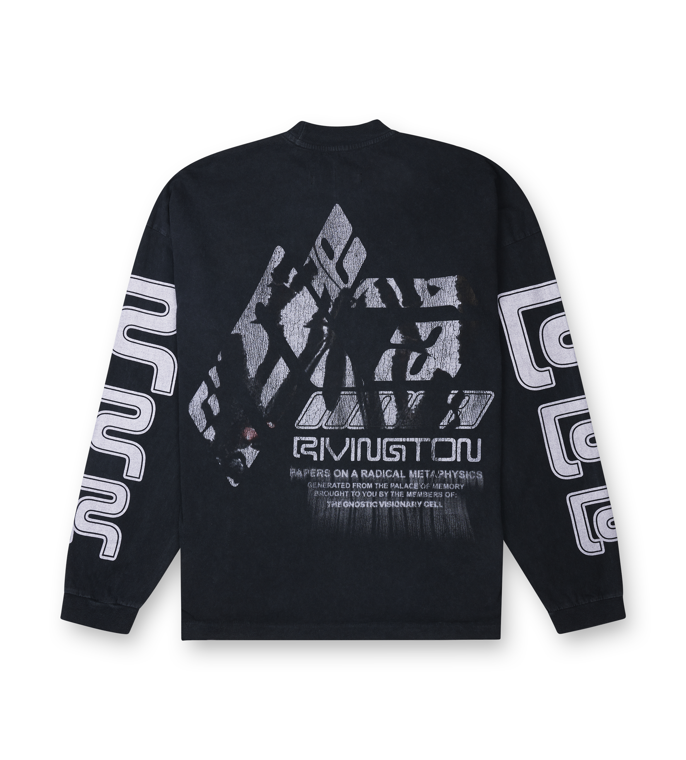 123 Rivington Metamoth 2 Vintage Long Sleeve T-Shirt in Black