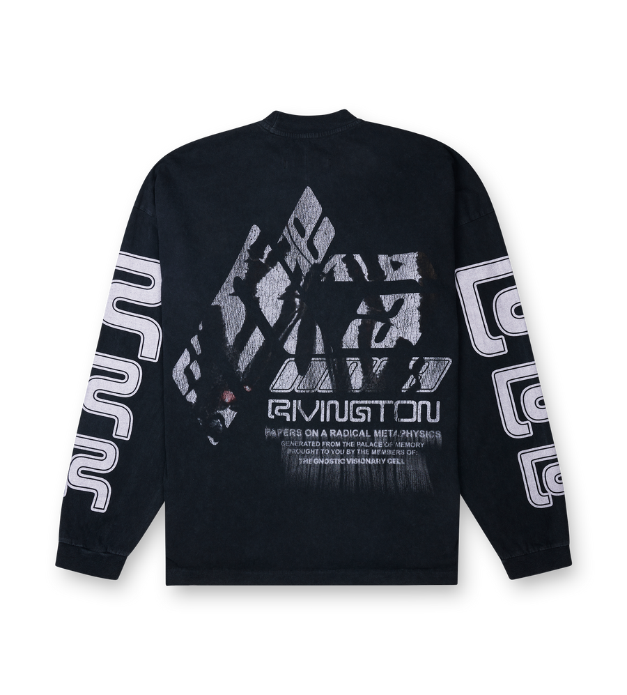 123 Rivington Metamoth 2 Vintage Long Sleeve T-Shirt in Black
