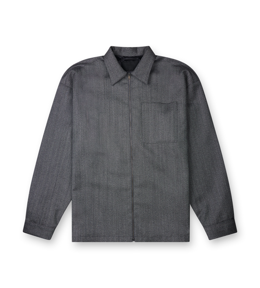 Prada Wool Shirt Jacket in Grey