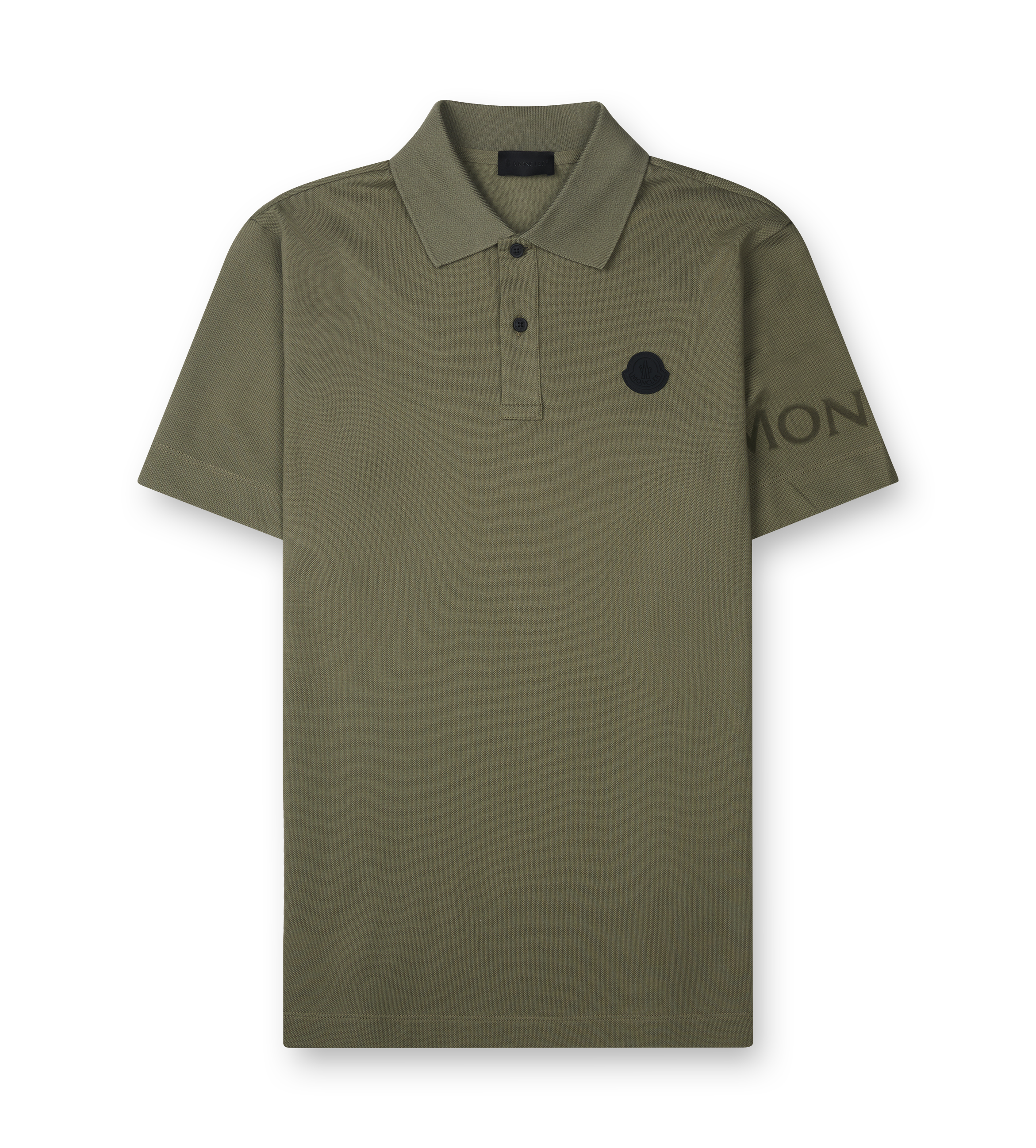 Moncler Logo Cotton Piquet Polo Shirt in Army Green