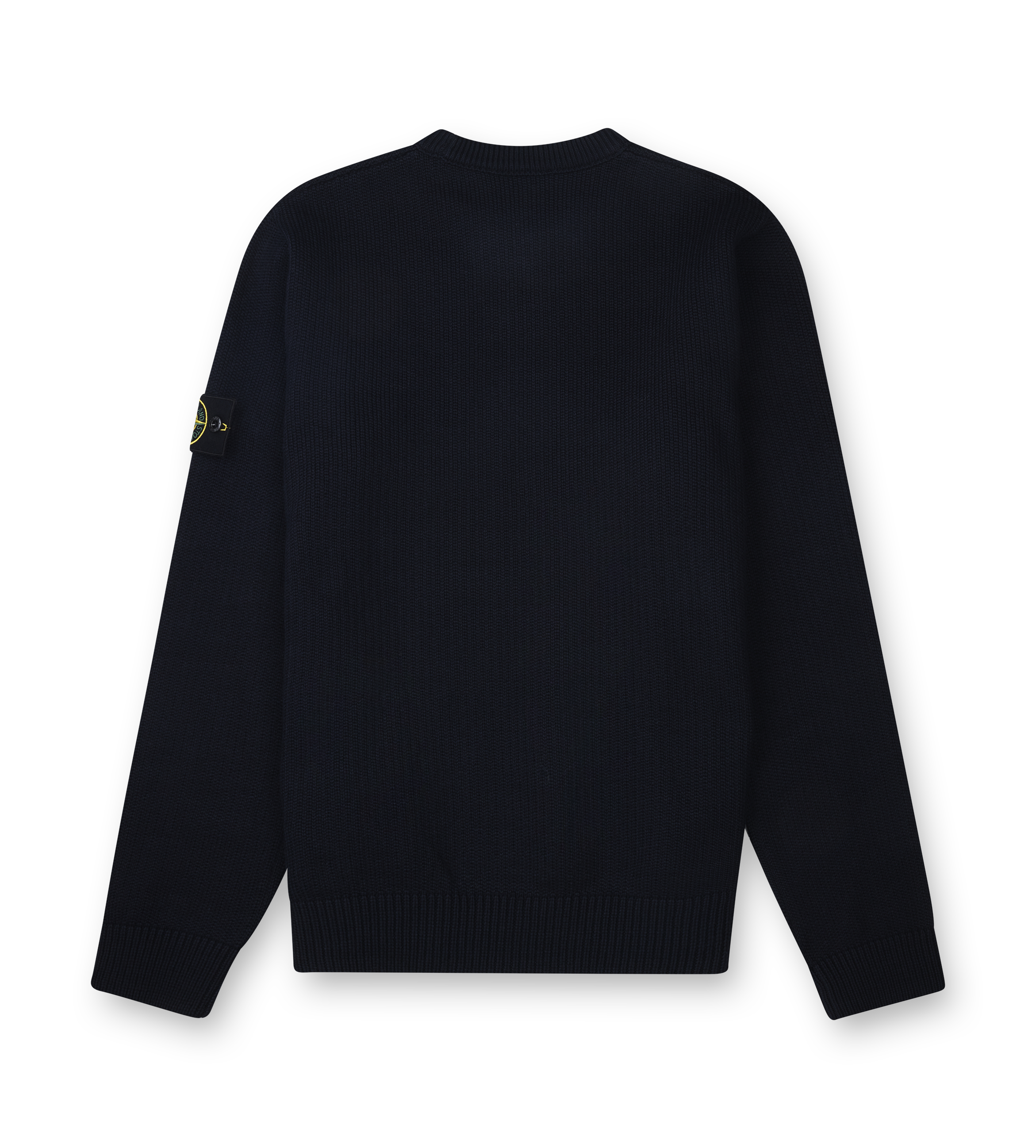Stone Island Crewneck Jumper with Reverse Stitch Details in Navy Blue