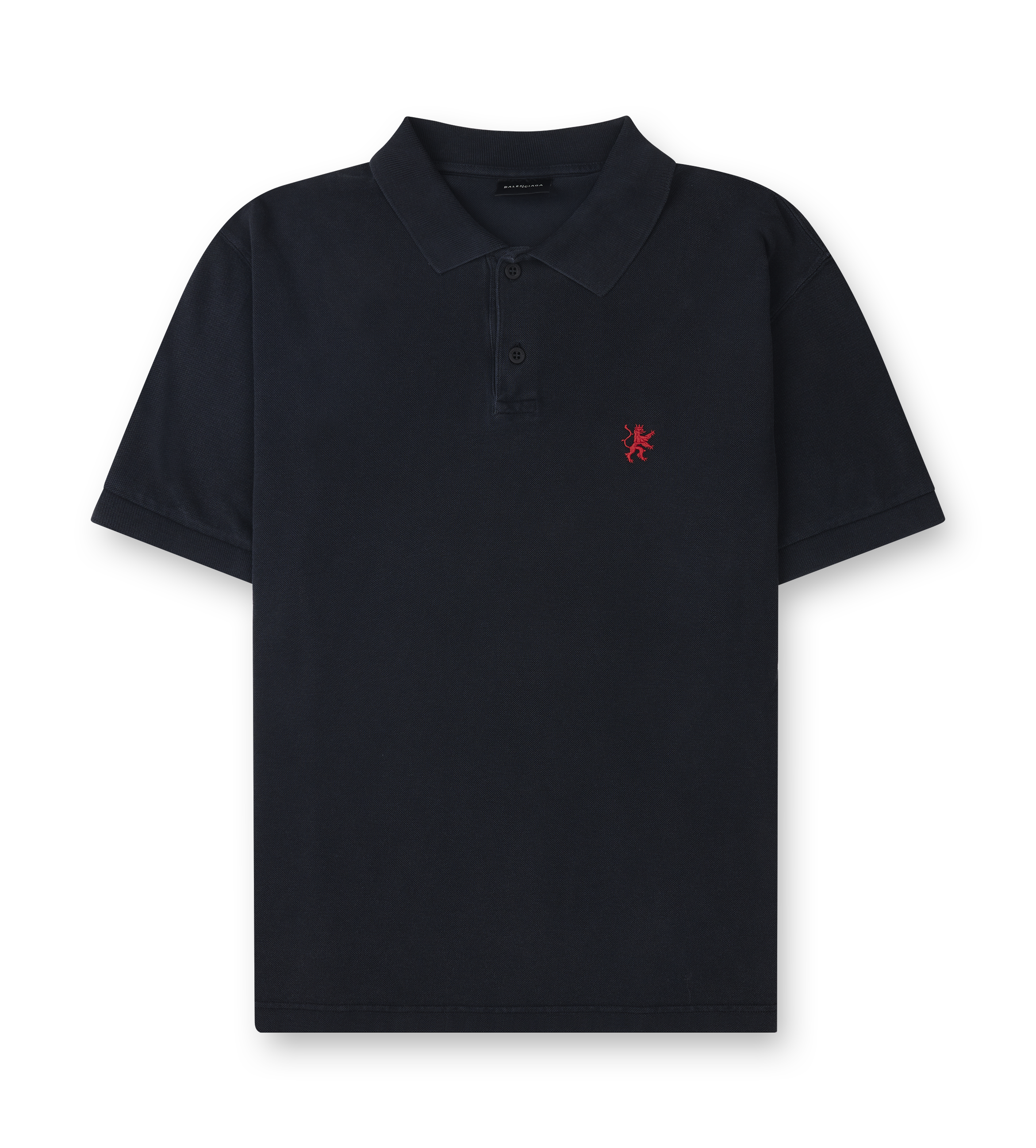 Balenciaga Standard Polo Lion Pique in Black