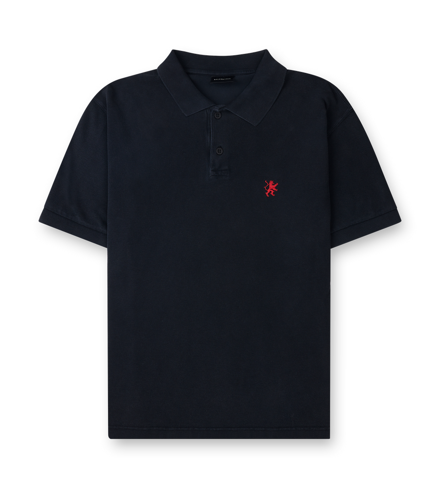 Balenciaga Standard Polo Lion Pique in Black