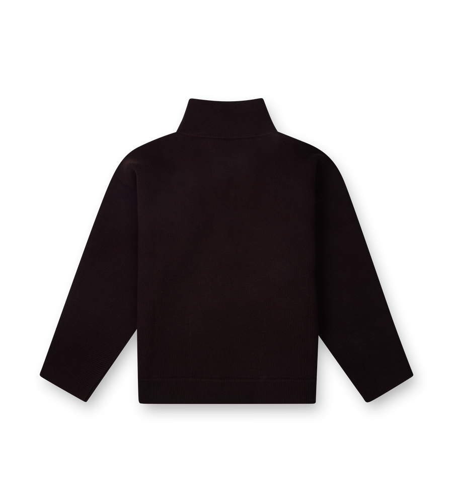 Bottega Veneta Compact Wool Sweater in Ebony Brown