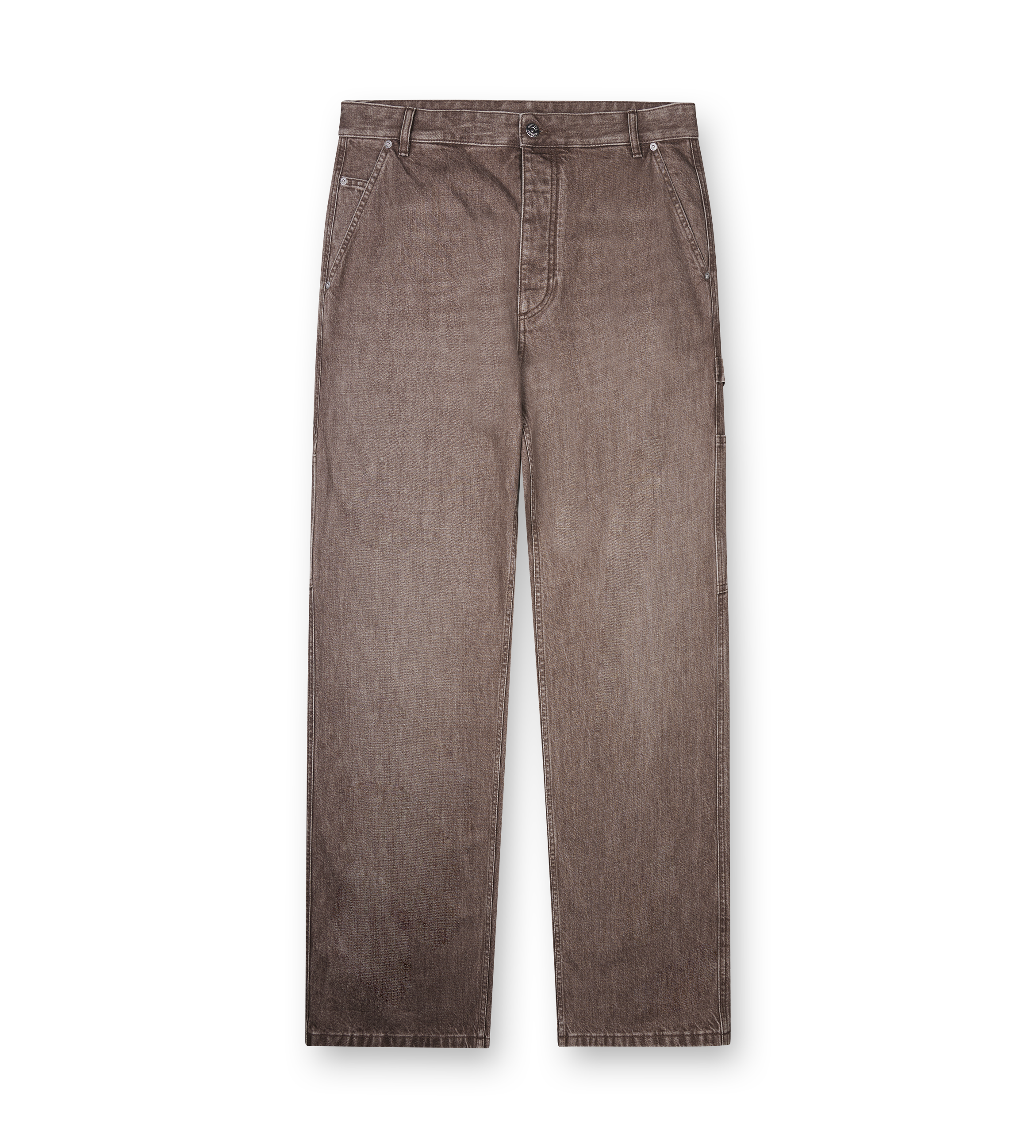 Bottega Veneta Straight-Leg Carpenter Jeans in Brown Denim