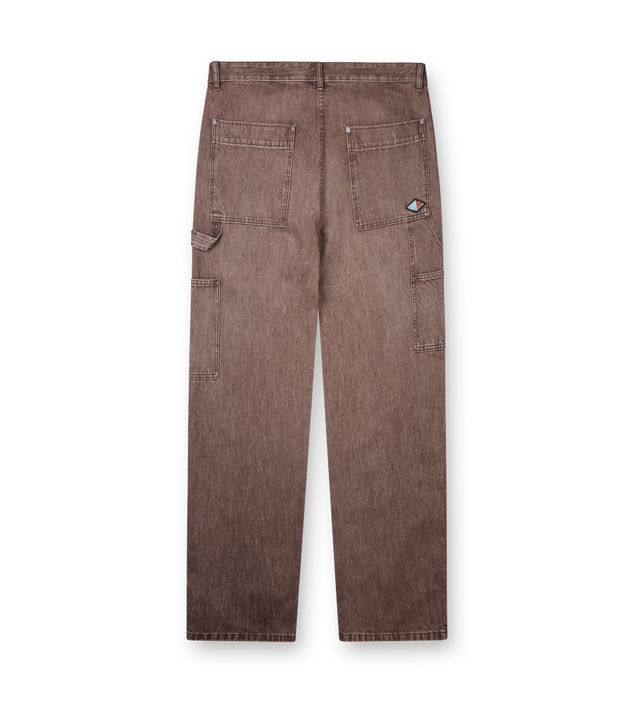 Bottega Veneta Straight-Leg Carpenter Jeans in Brown Denim