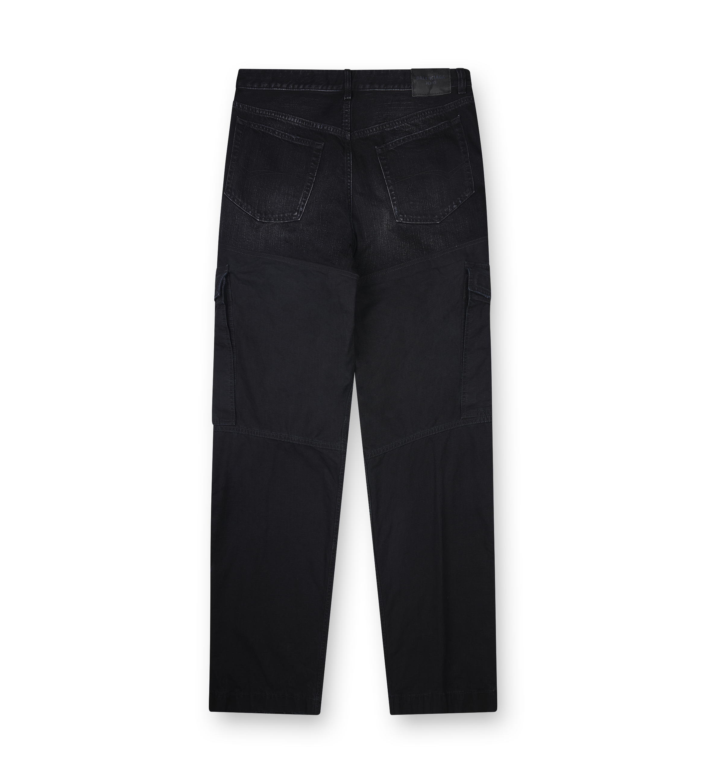 Balenciaga Patched Pants in Black Fade Out