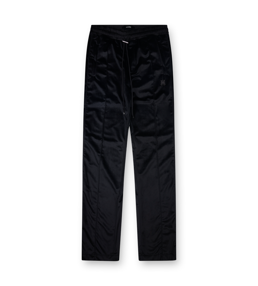 Amiri Velvet Flare Track Pant in Black