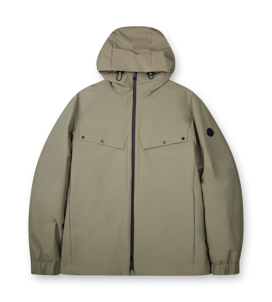 Moncler Escurays Hooded Short Down Jacket in Olive Green