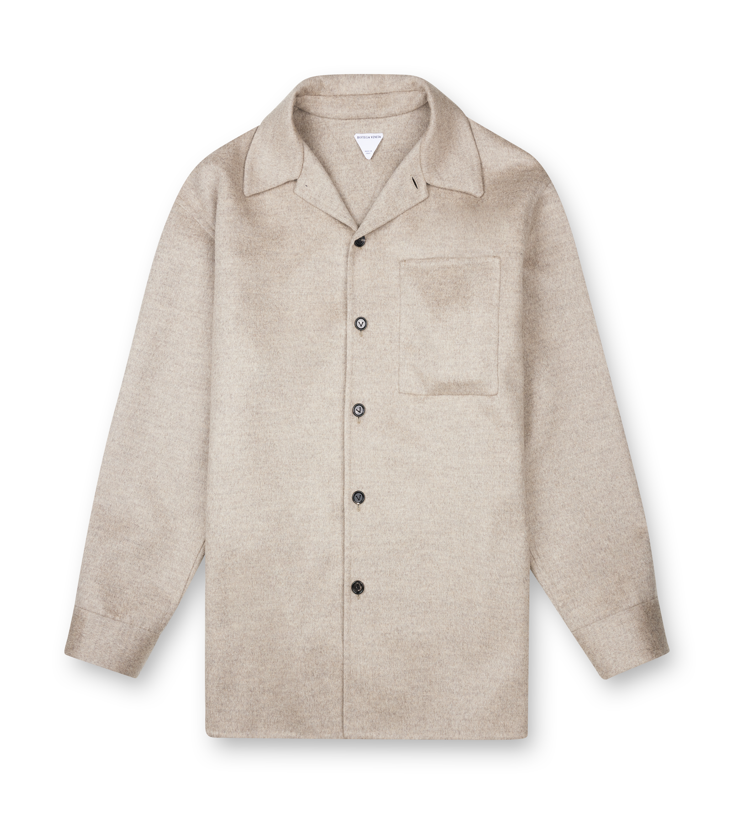 Bottega Veneta Wool and Cashmere Overshirt in Sandshell Melange