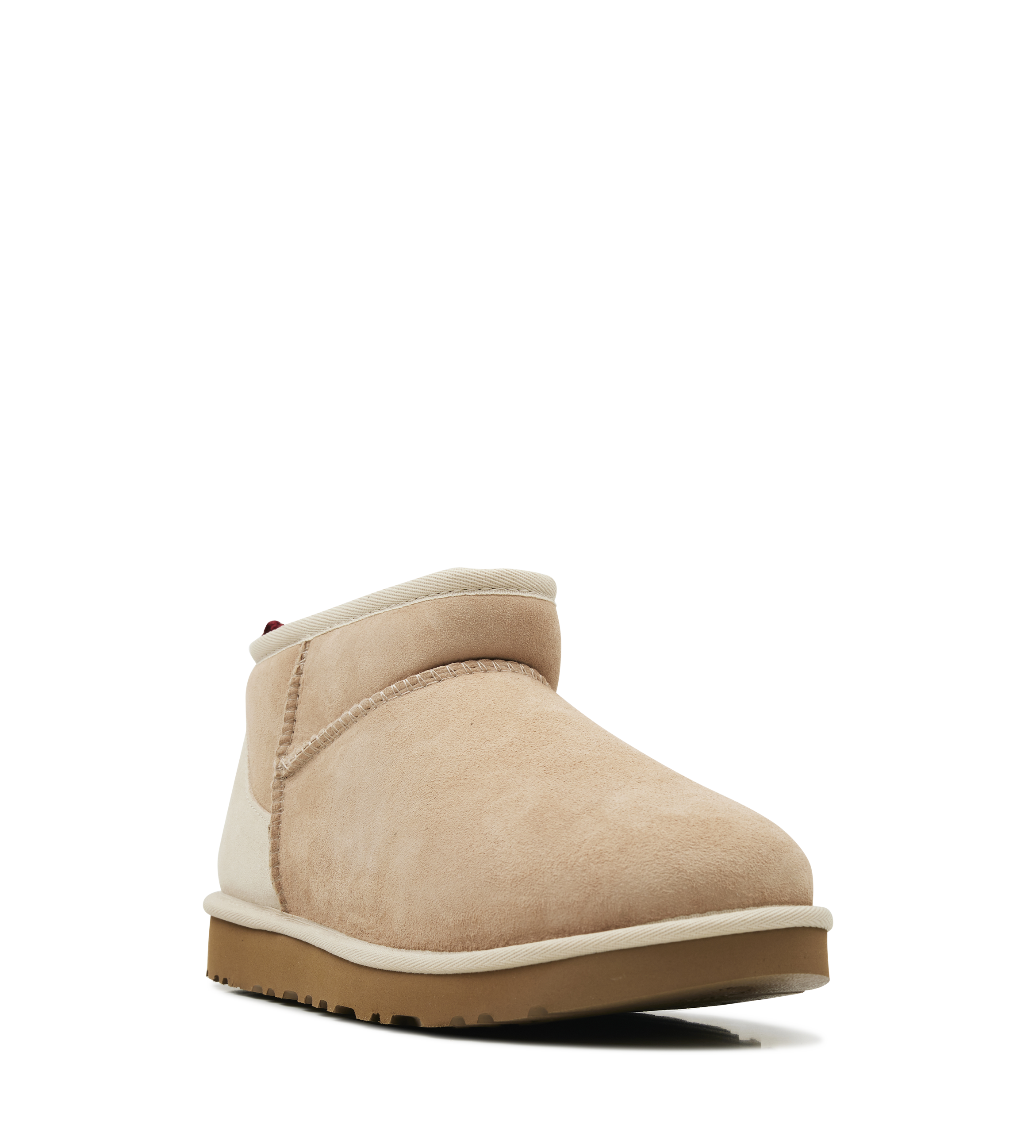 UGG Classic Ultra Mini Boots in Driftwood / Biking Red