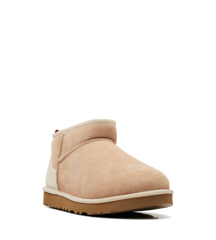 UGG Classic Ultra Mini Boots in Driftwood / Biking Red
