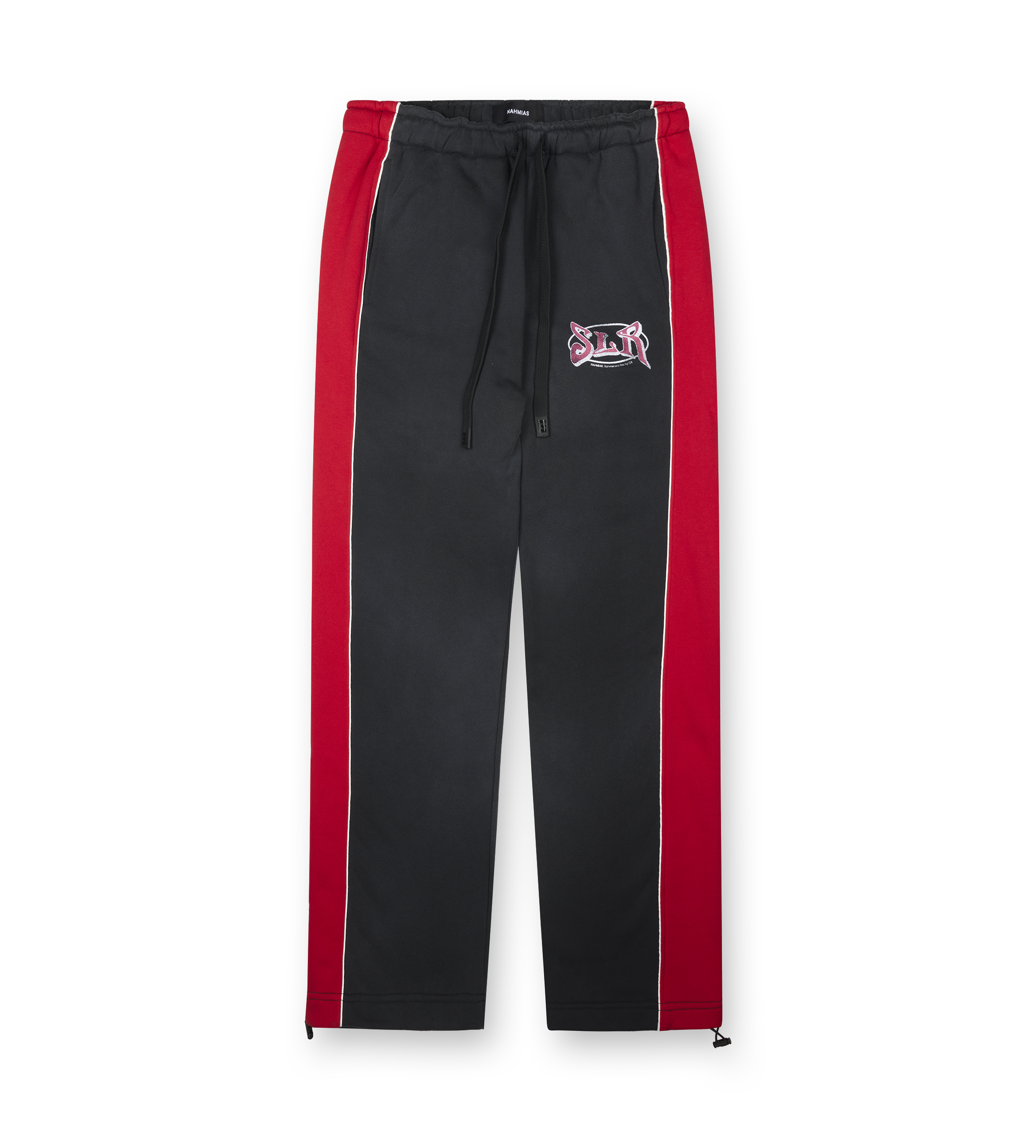 Nahmias Striped Wide Cotton Sweatpants in Aged Black