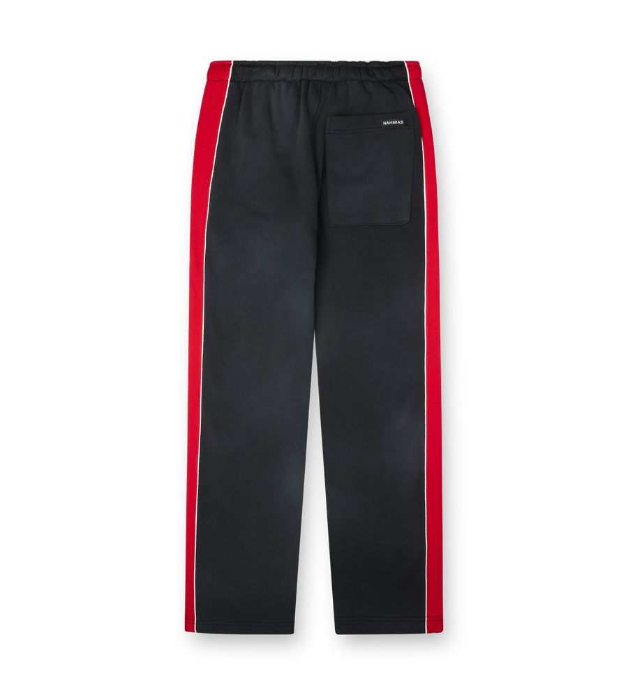 Nahmias Striped Wide Cotton Sweatpants in Aged Black