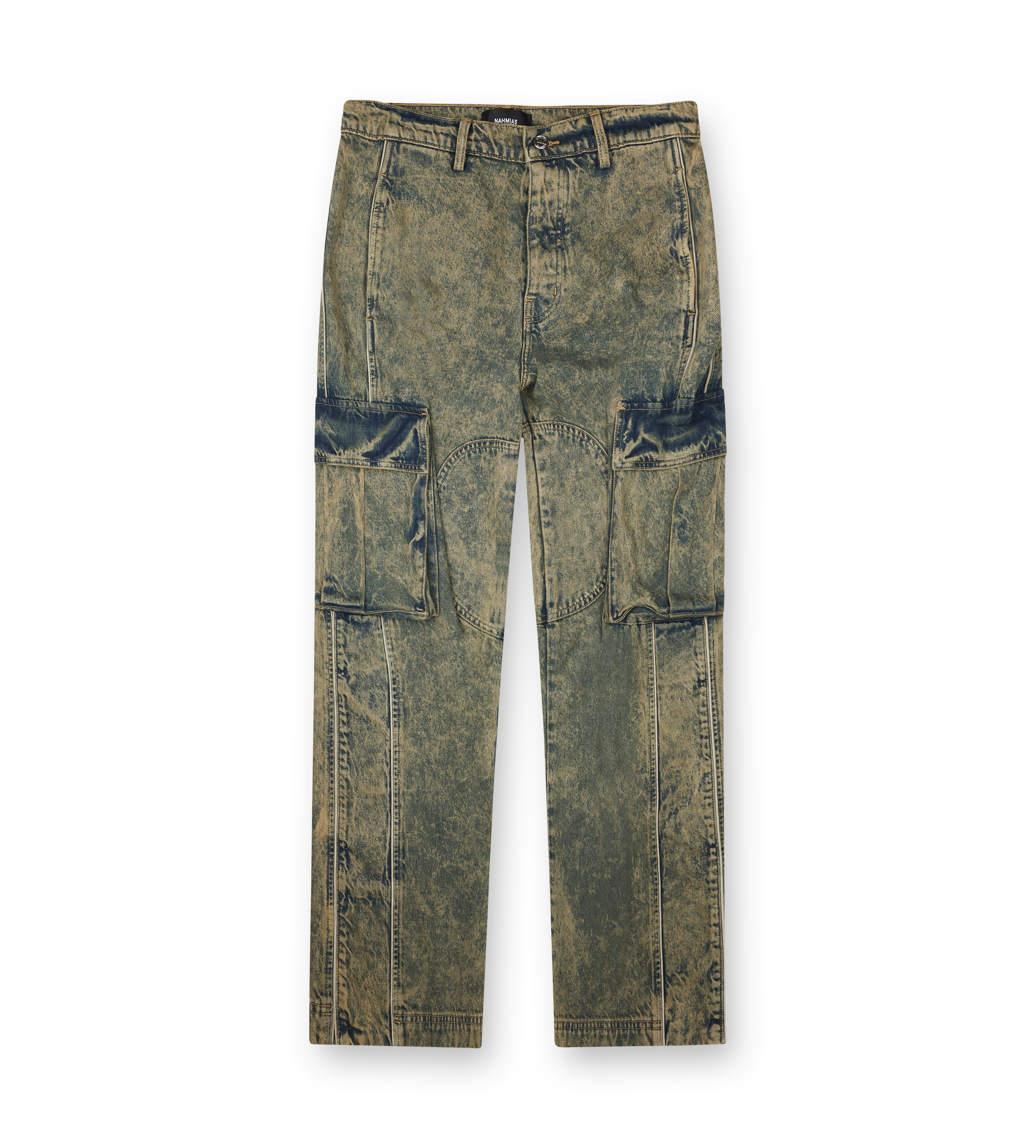 Nahmias Brown Wash Denim Track Logo Cargos