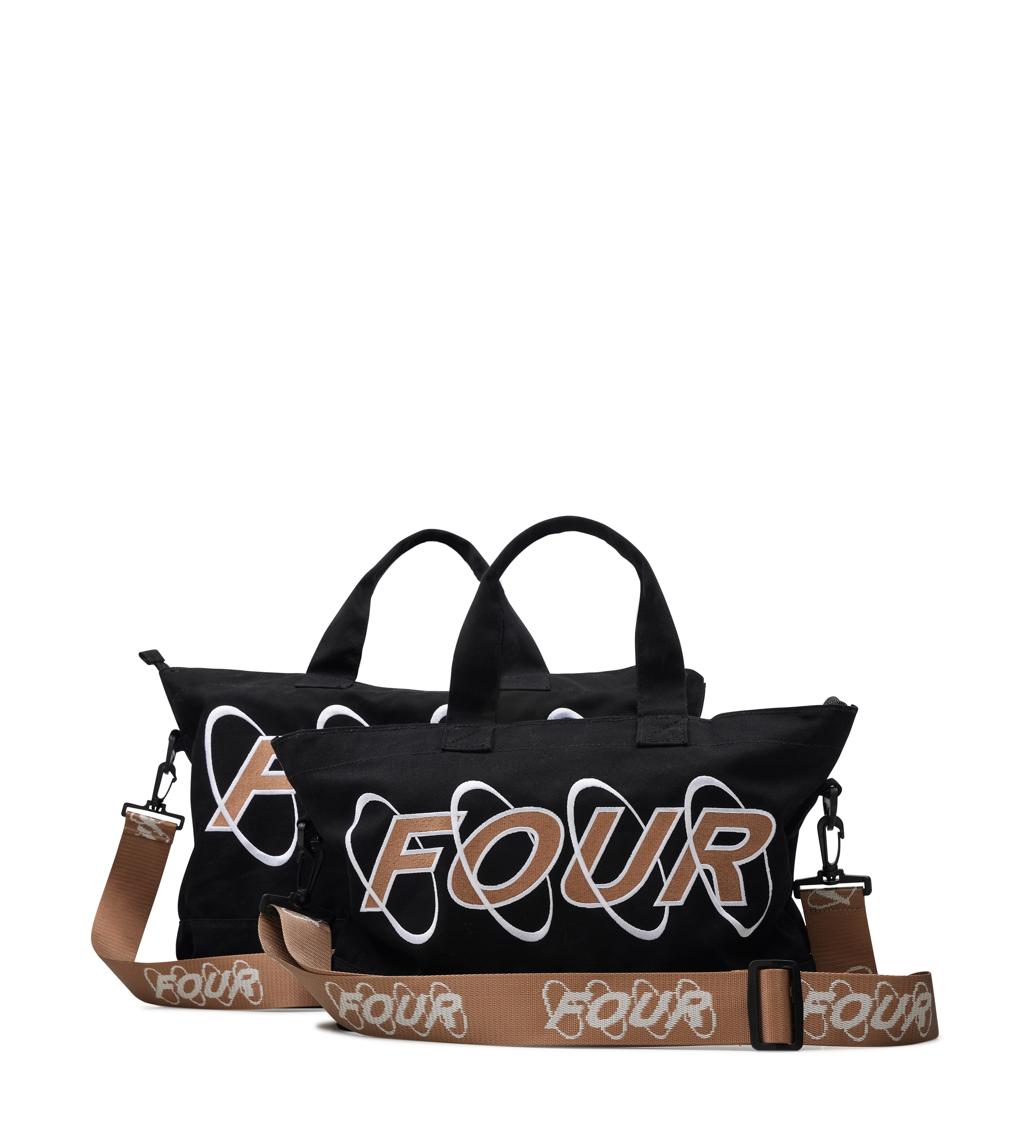 Circles Embroidery Shopper Cappuccino