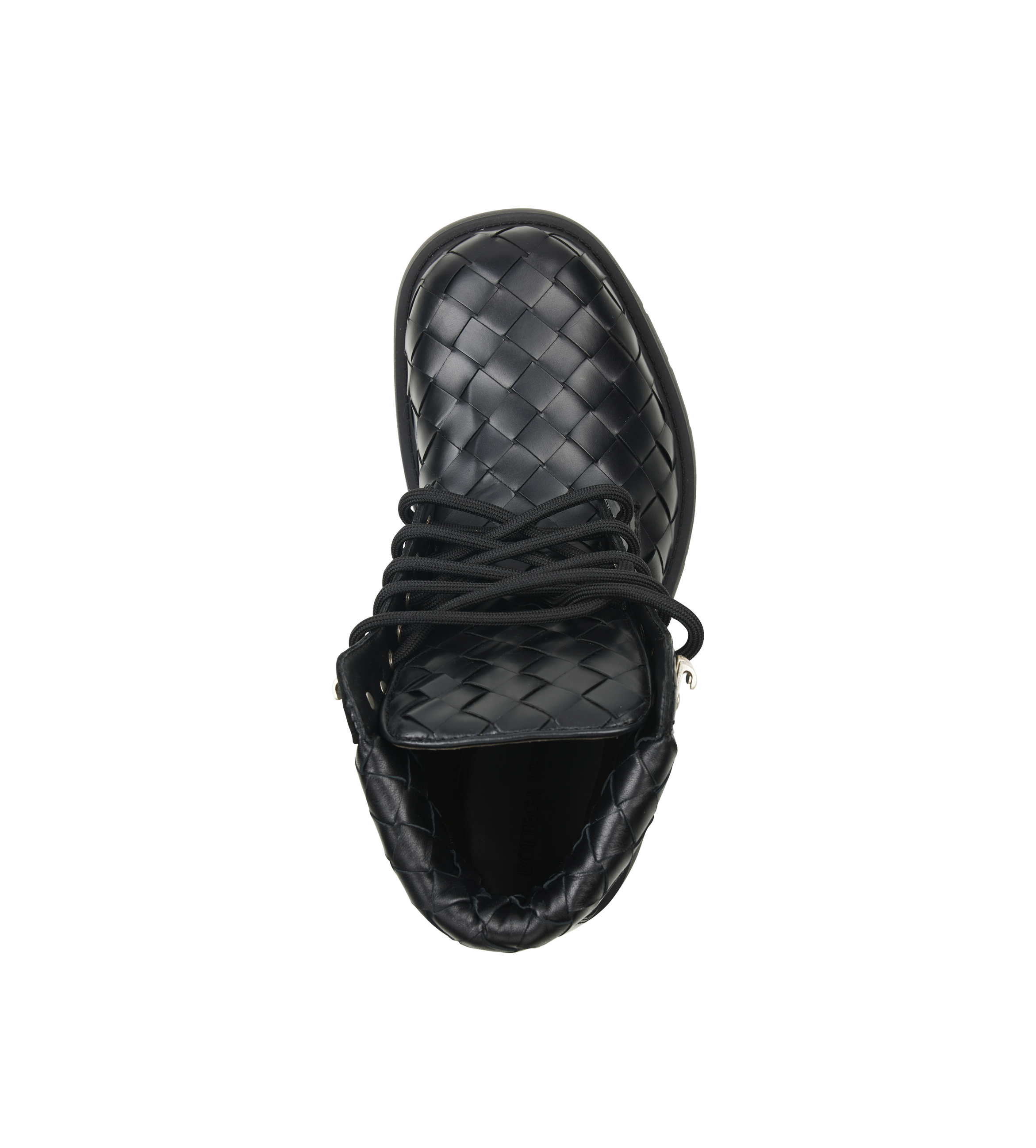 Bottega Veneta Haddock Lace-Up Ankle Boot in Black Leather