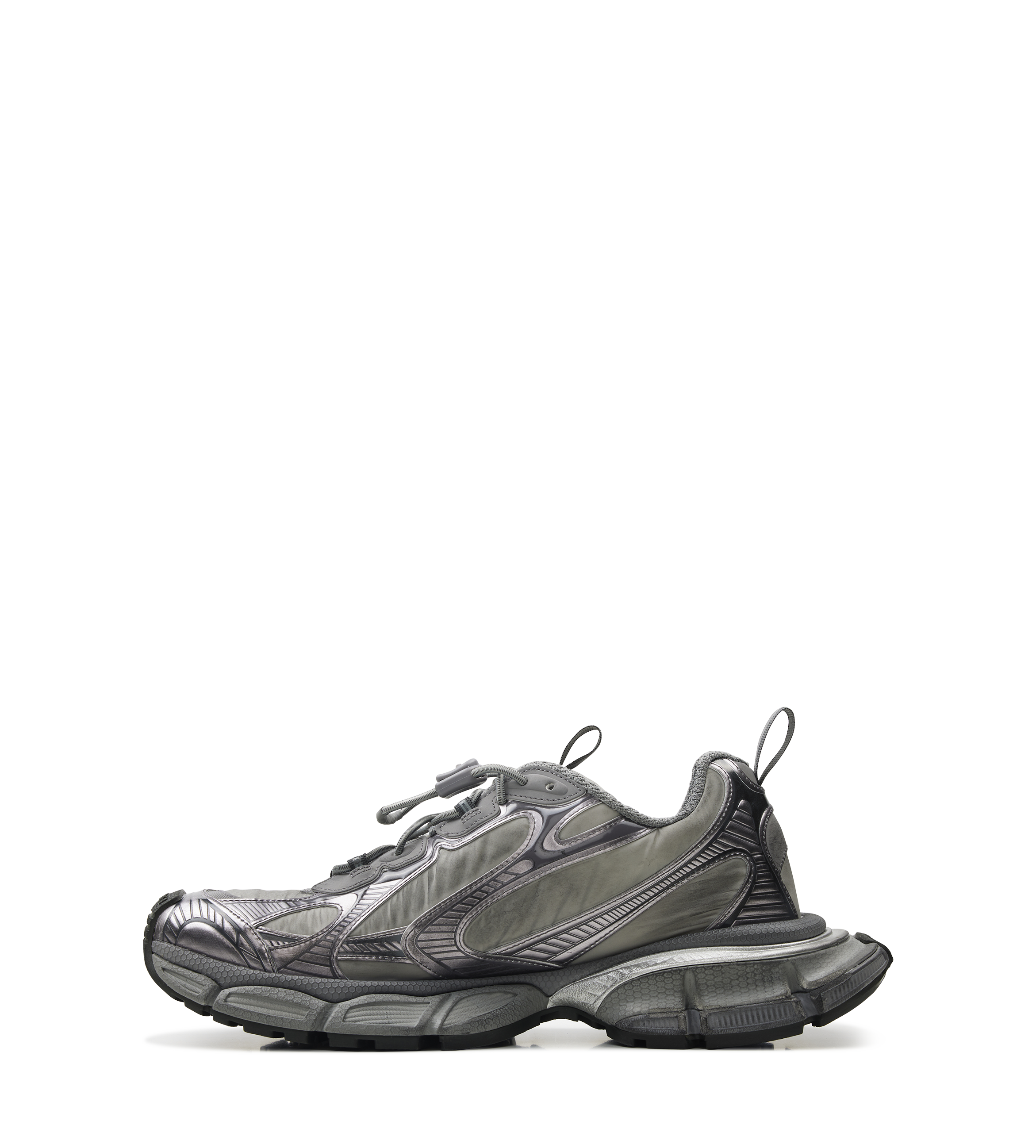 Balenciaga 3XL Panelled Lace-Up Sneakers in Grey