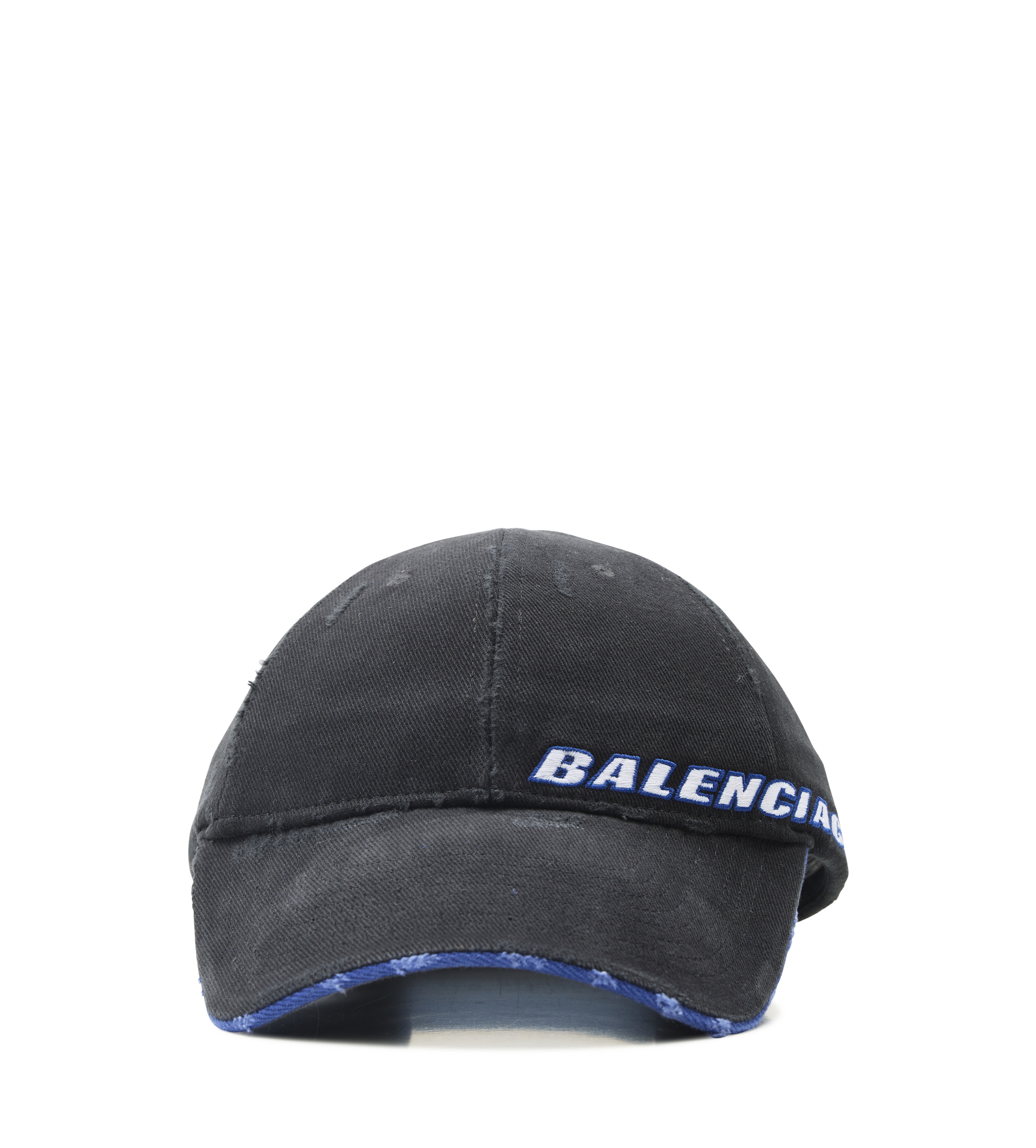 Balenciaga Logo Embroidery Gabardine Baseball Cap in Black