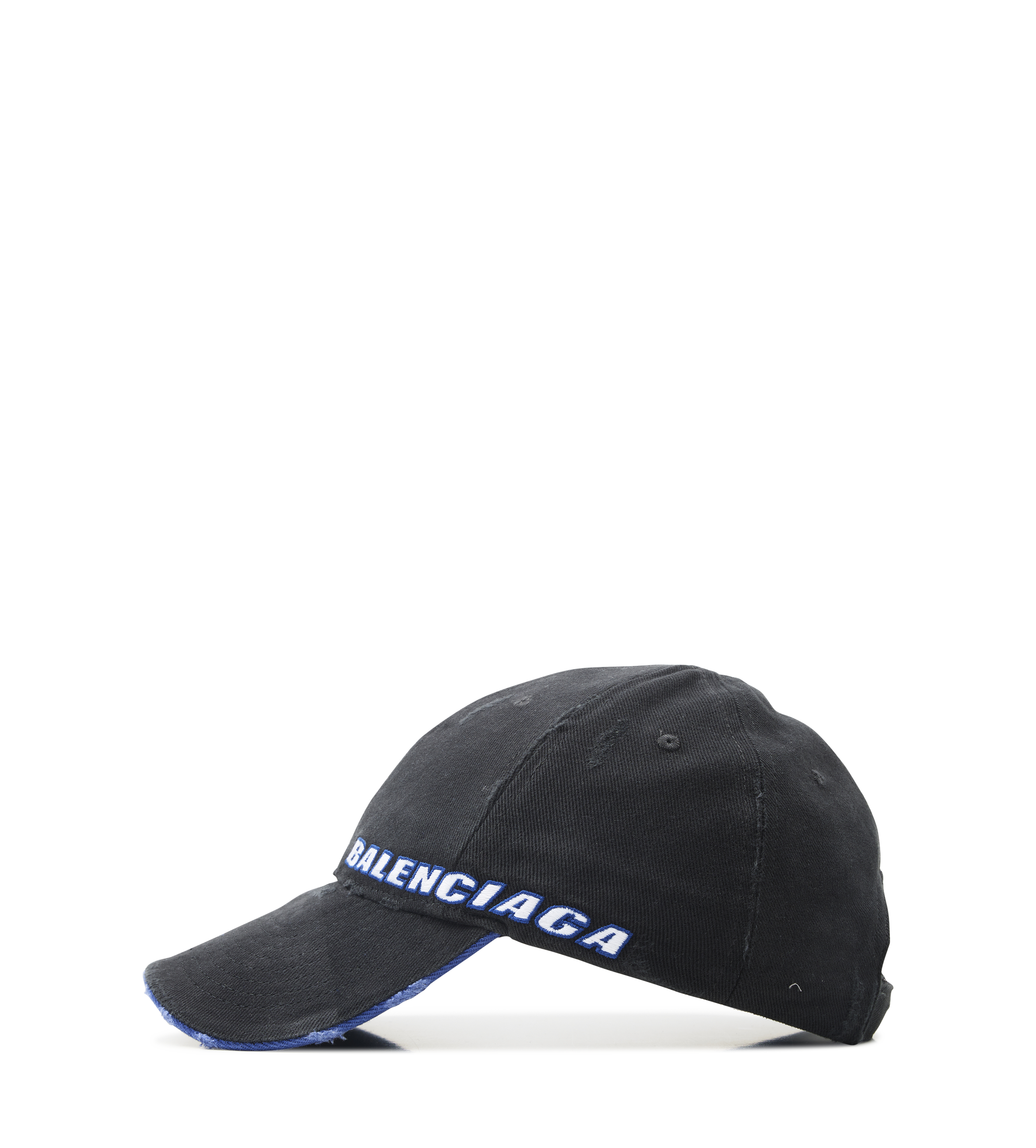 Balenciaga Logo Embroidery Gabardine Baseball Cap in Black