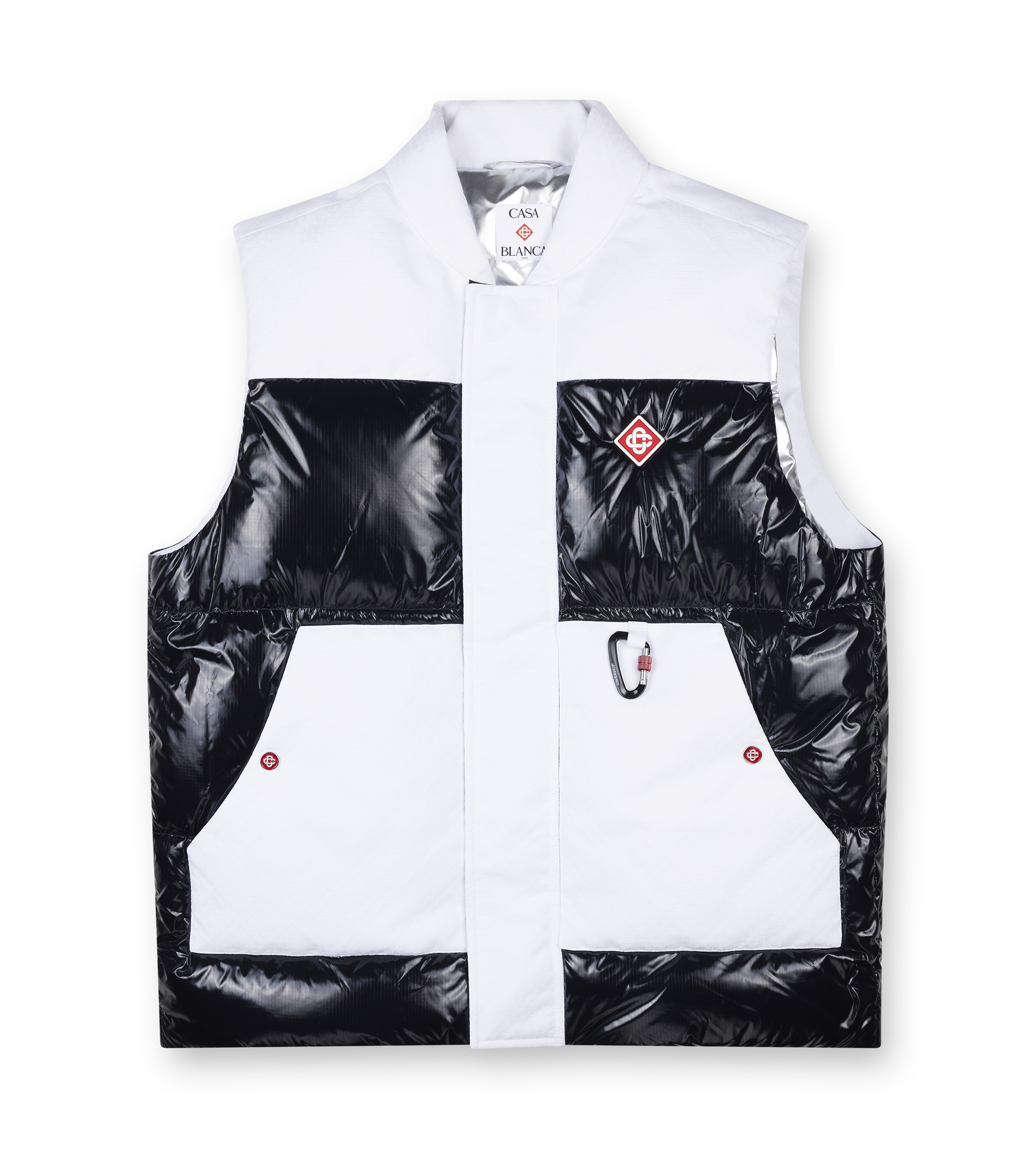 Casablanca Ski Down Vest in Black and White
