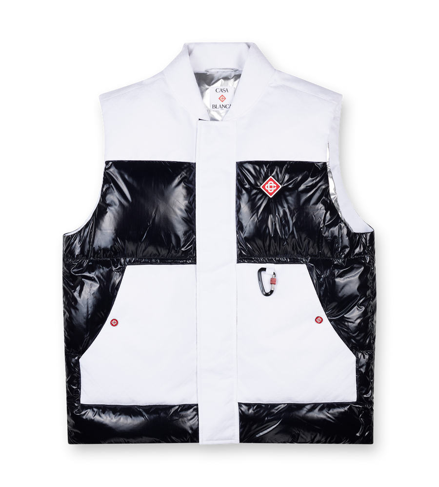 Casablanca Ski Down Vest in Black and White