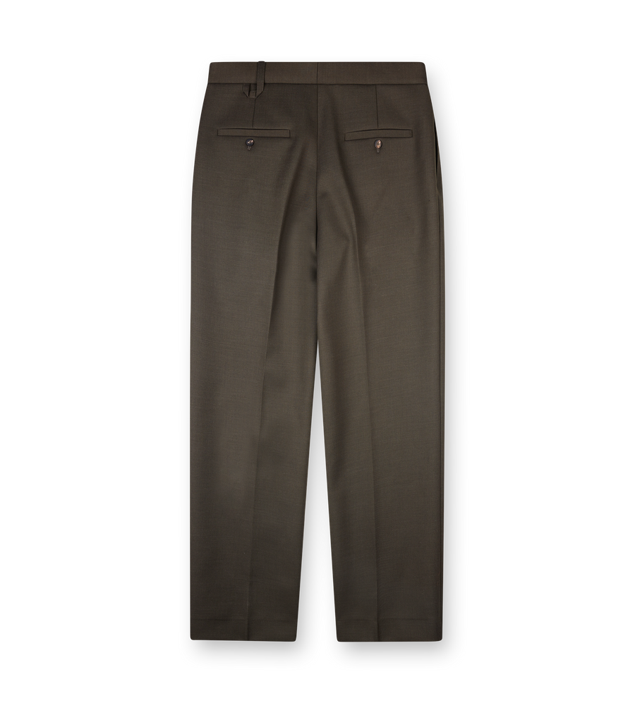Jacquemus The Citta Tailored Pleated Trousers in Dark Khaki