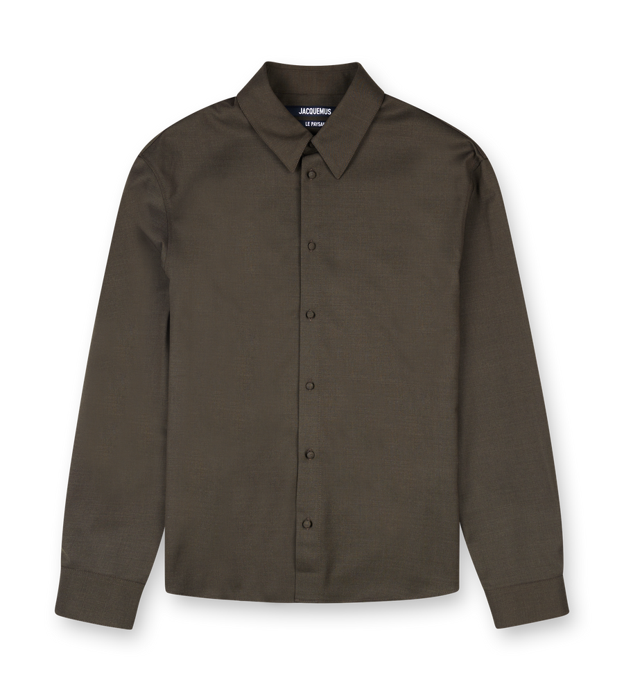Jacquemus The Mondani Shirt in Dark Khaki