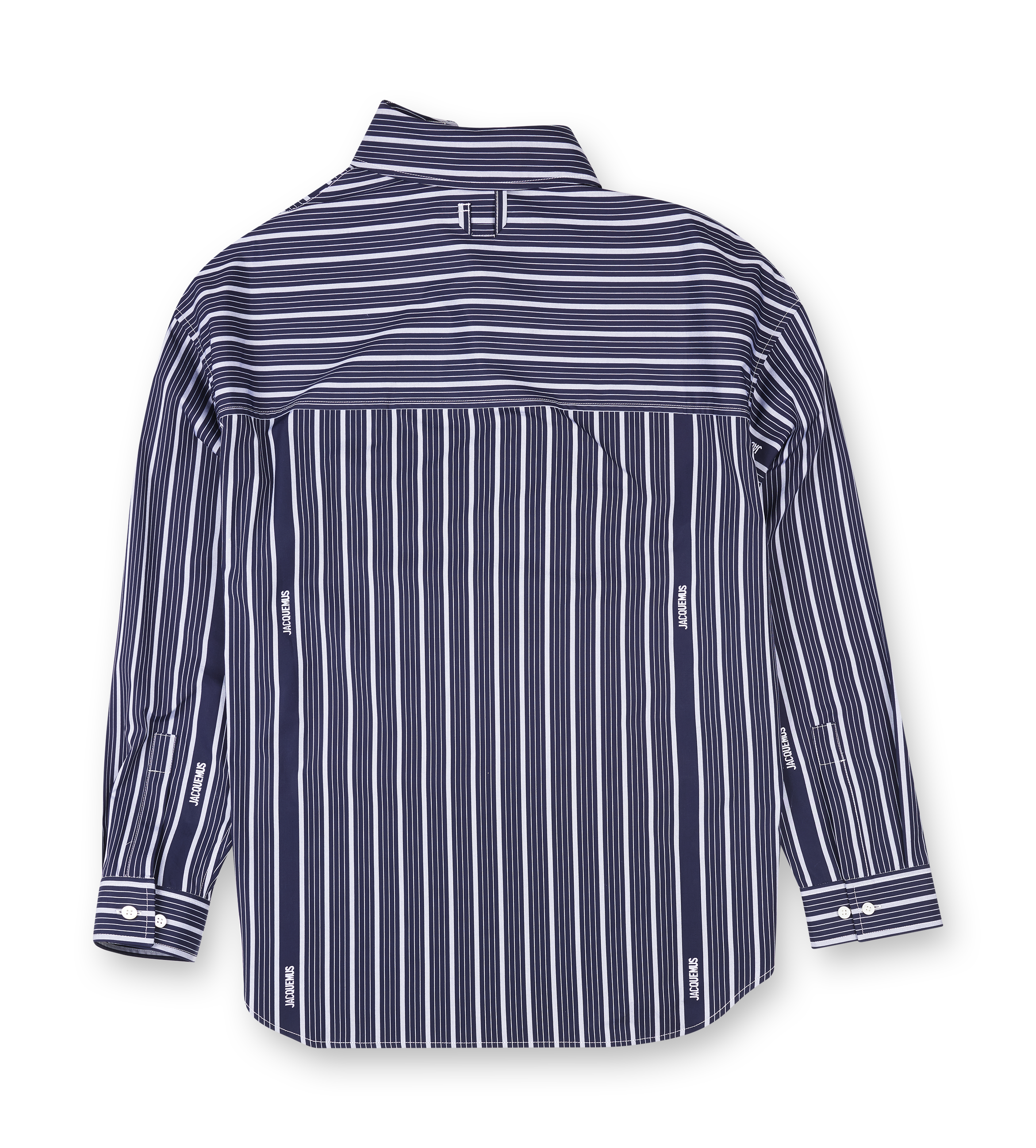 Jacquemus The Cuadro Long-Sleeve Shirt in Navy/White