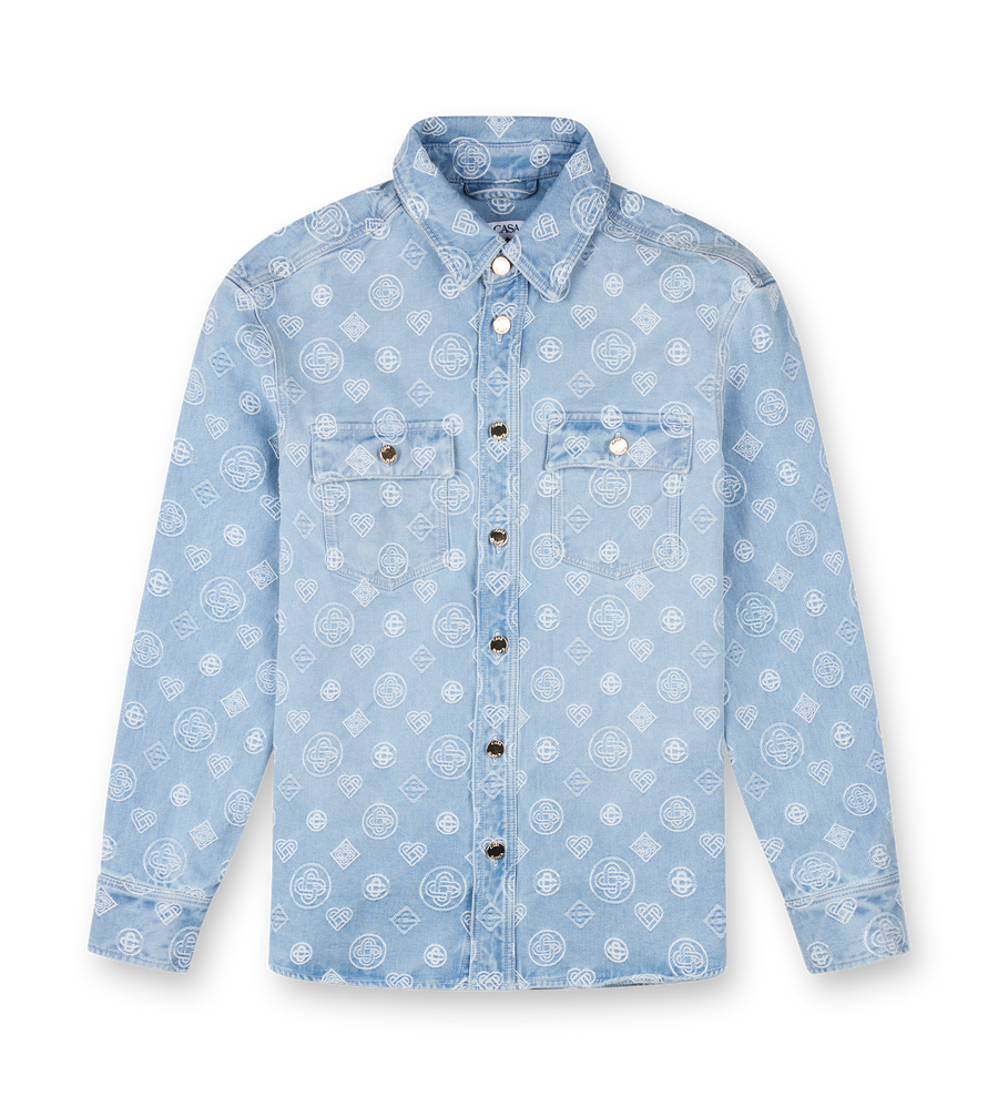 Casablanca Denim Monogram Shirt in Blue