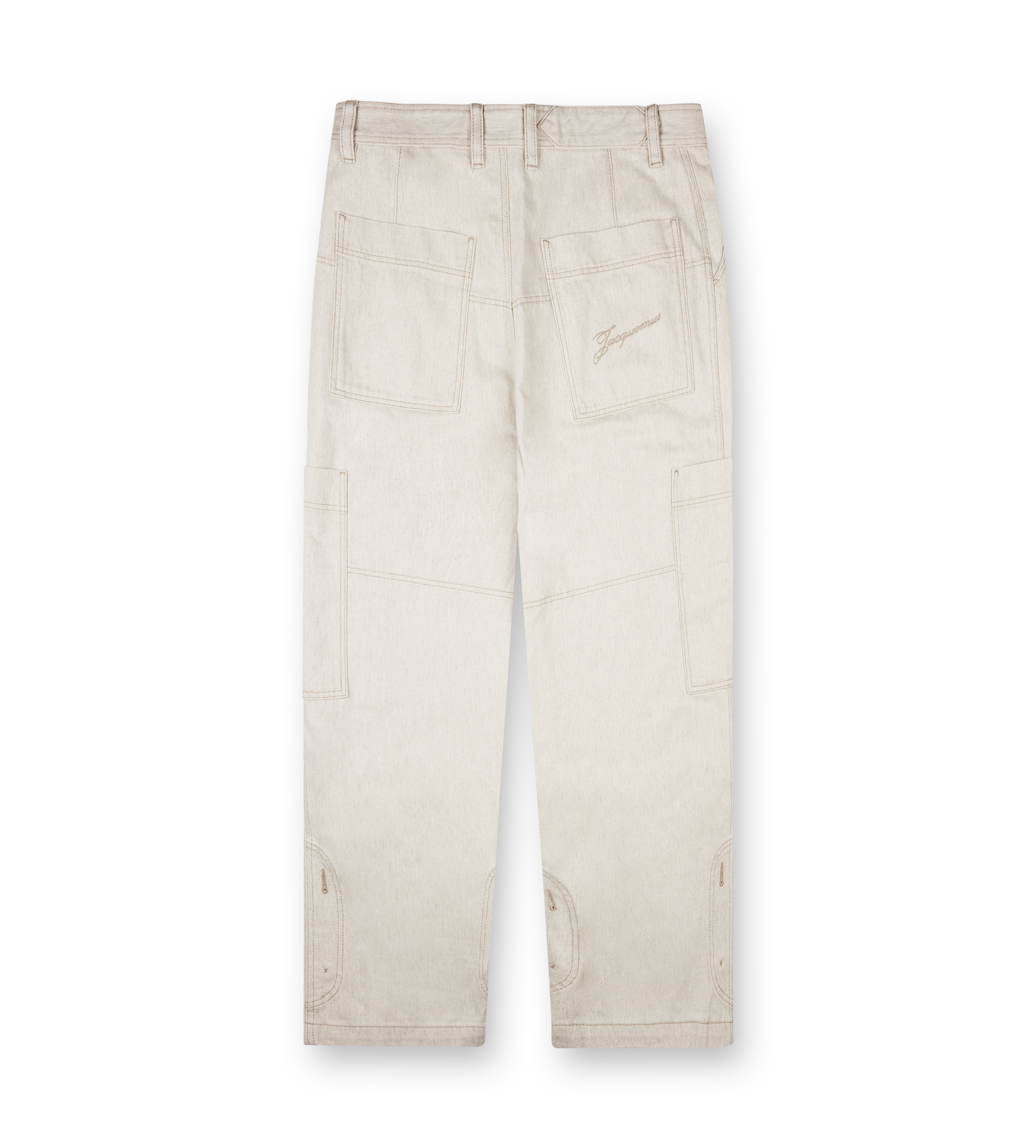 Jacquemus The Carré de-Nîmes Denim Cargo Pants in Light Beige
