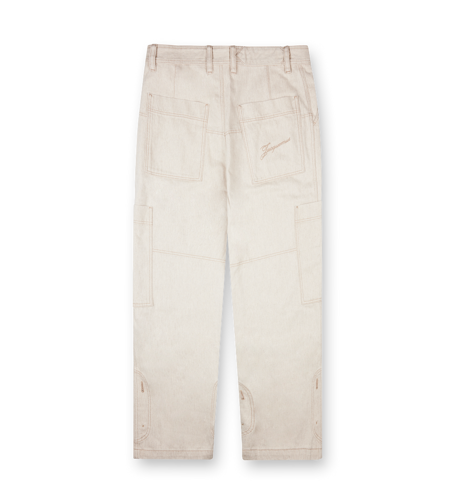 Jacquemus The Carré de-Nîmes Denim Cargo Pants in Light Beige
