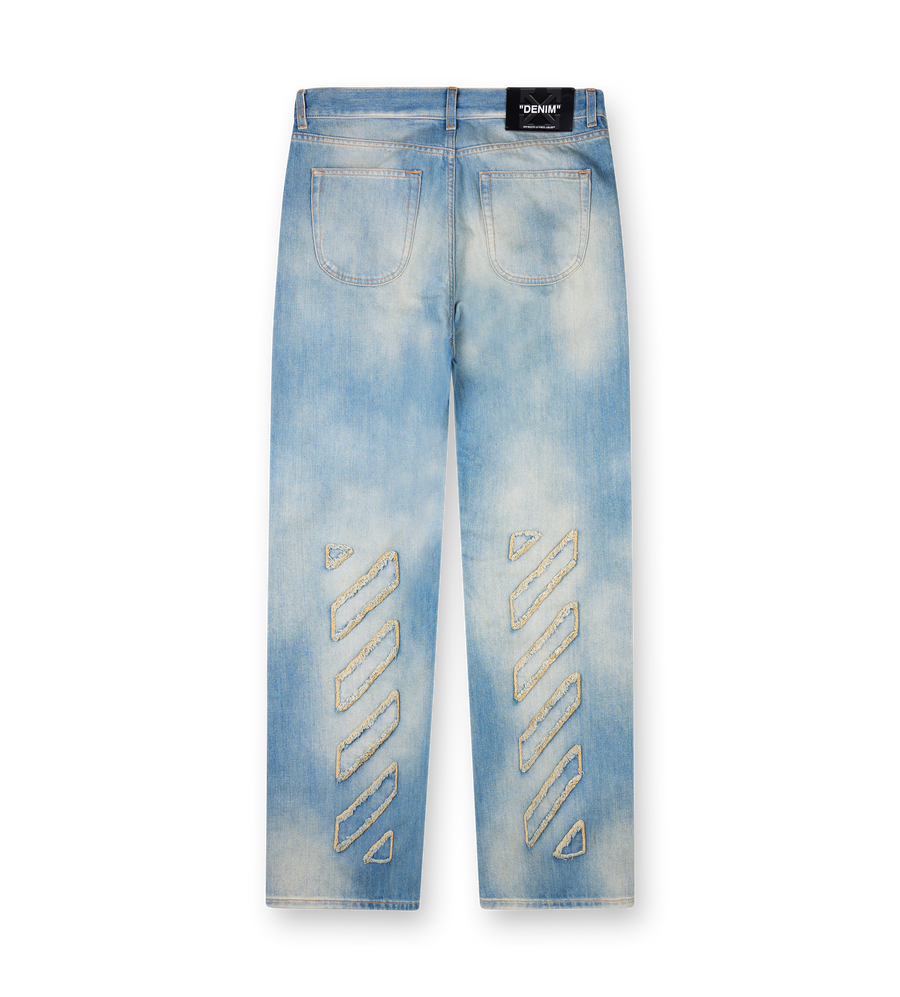 Off-White Washed-Effect Jeans in Blue