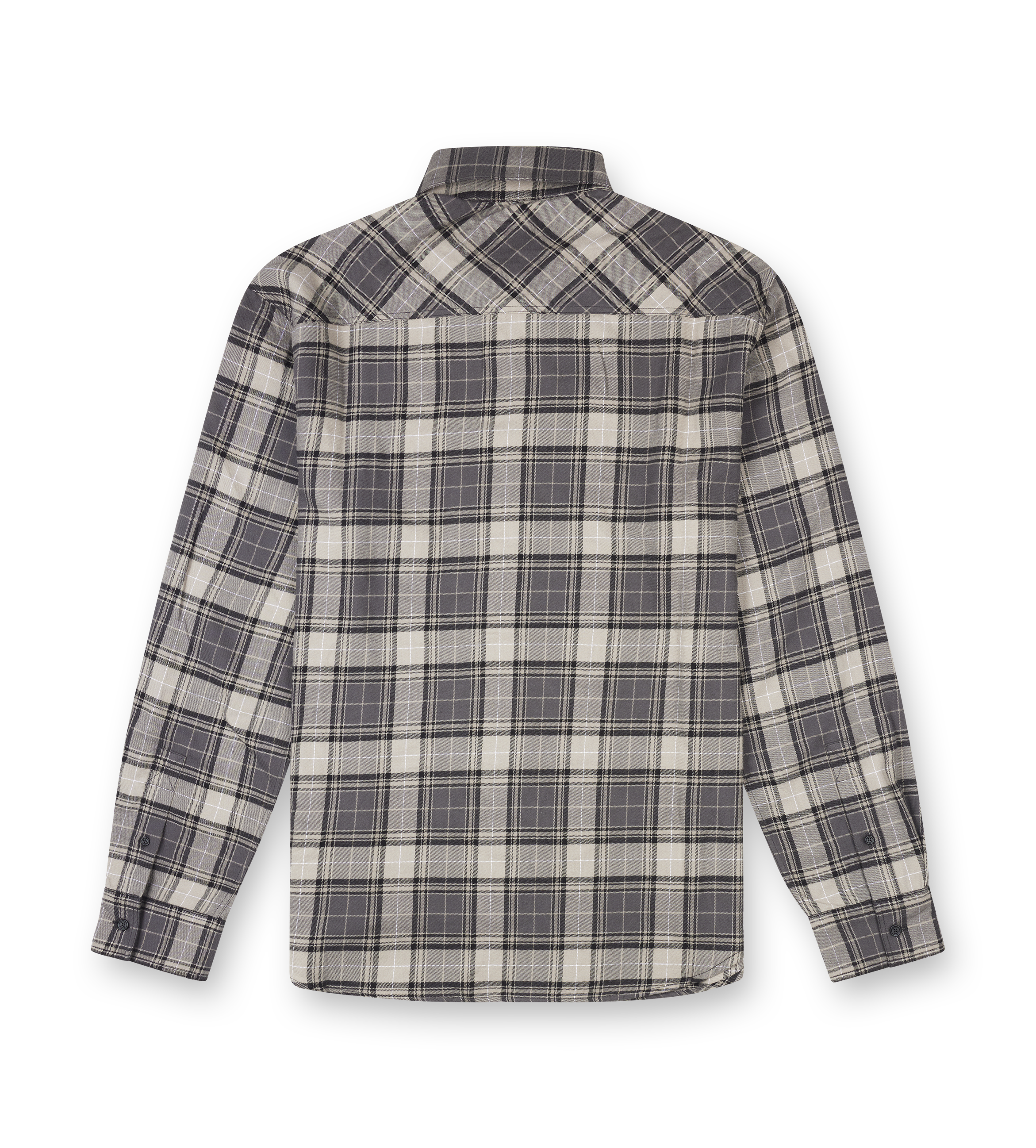 Off-White Plaid Long Sleeve Shirt in Grey