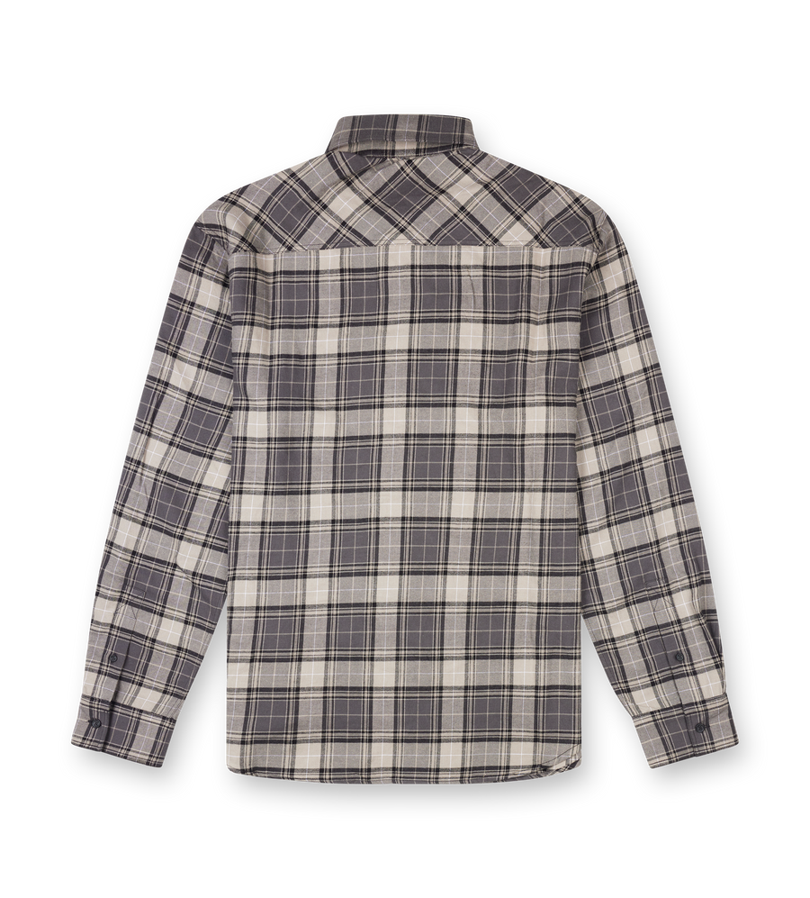 Off-White Plaid Long Sleeve Shirt in Grey